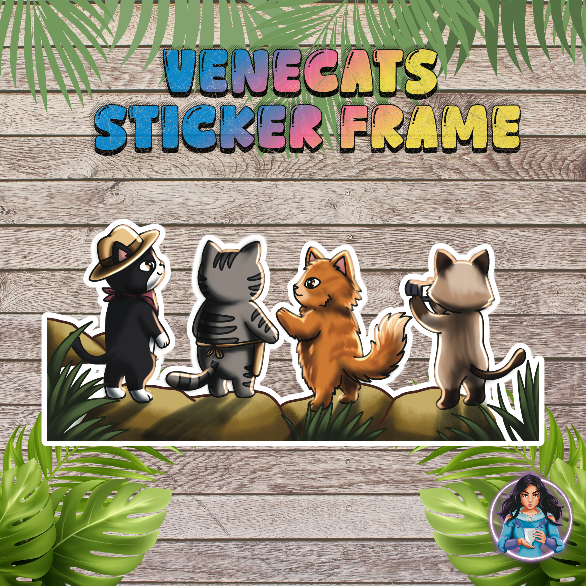 Venecats Sticker Large Frame