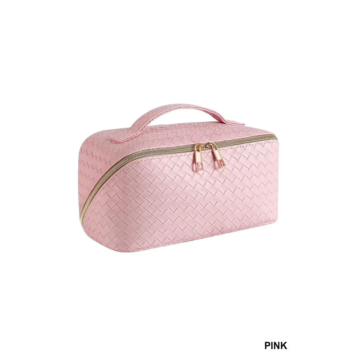 Vegan Leather Checkered Makeup Bag