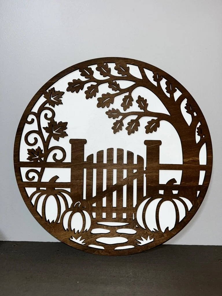 Rustic Fall Garden Gate Sign