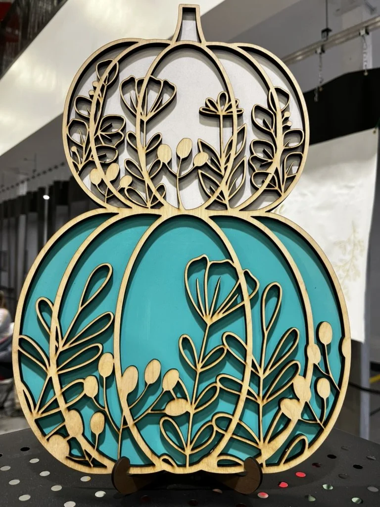 Layered Floral Pumpkin Decor