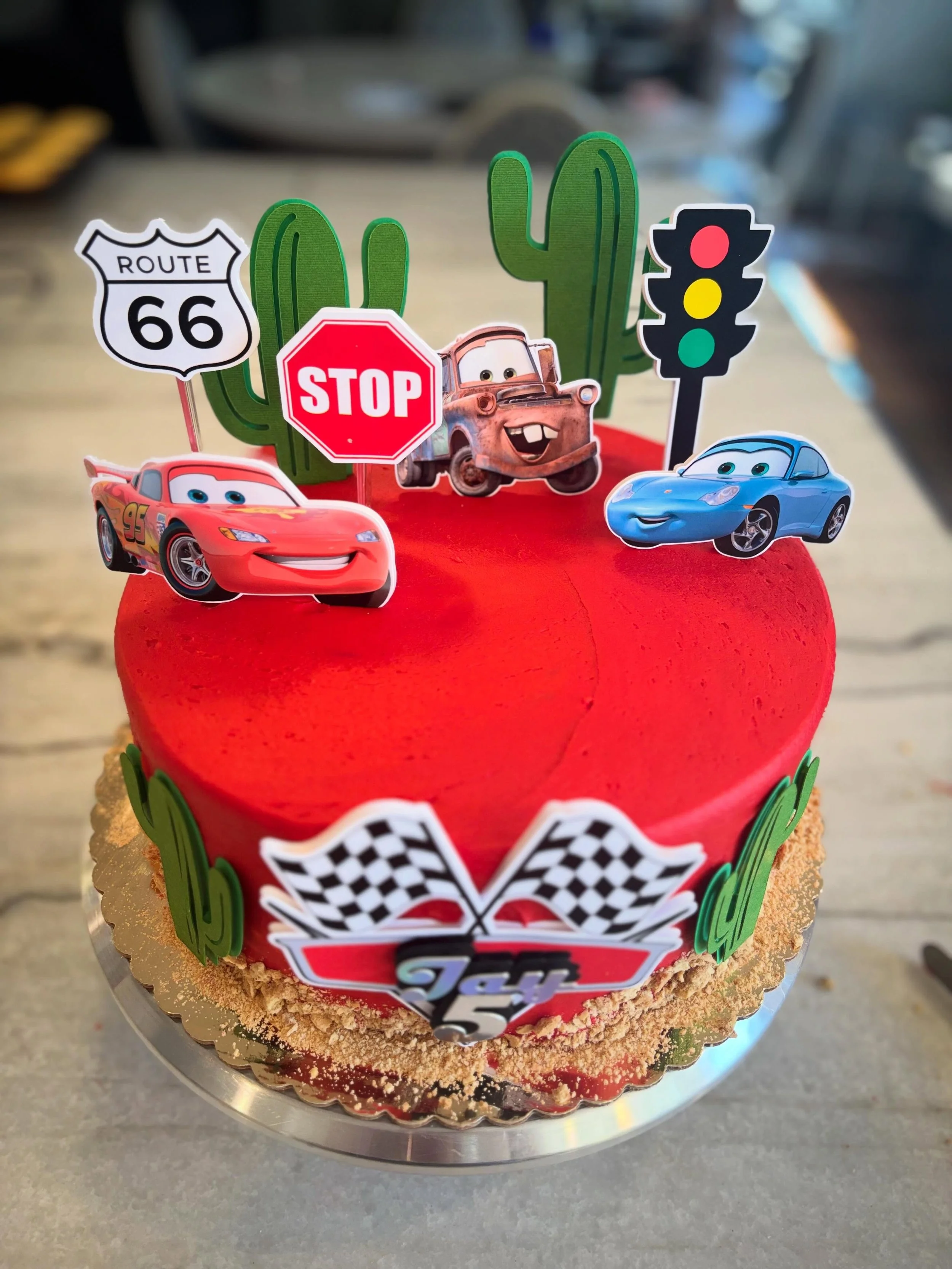Cars themed cake for the birthday boy!