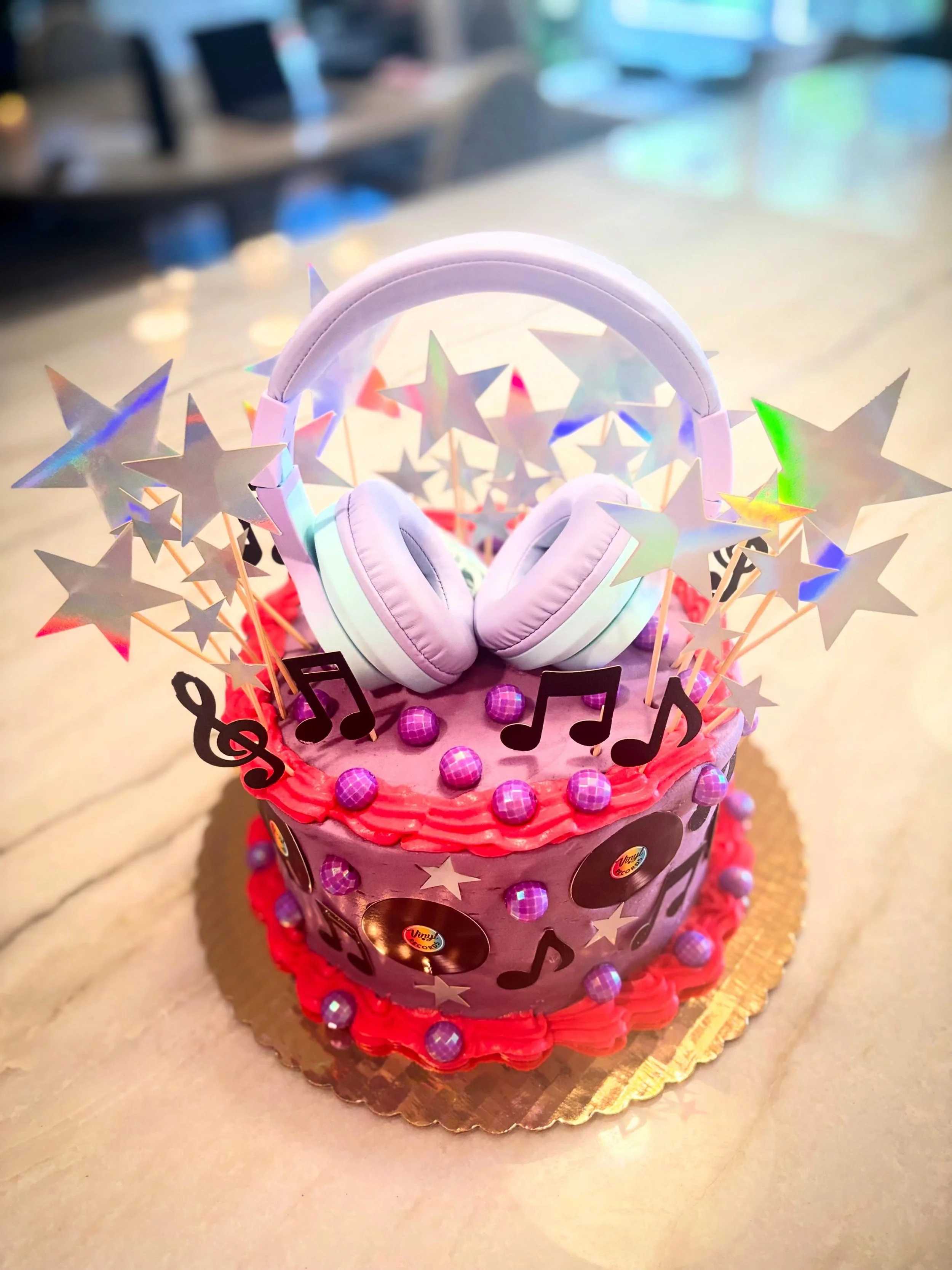 Birthday cake for a singer recording her very first album!