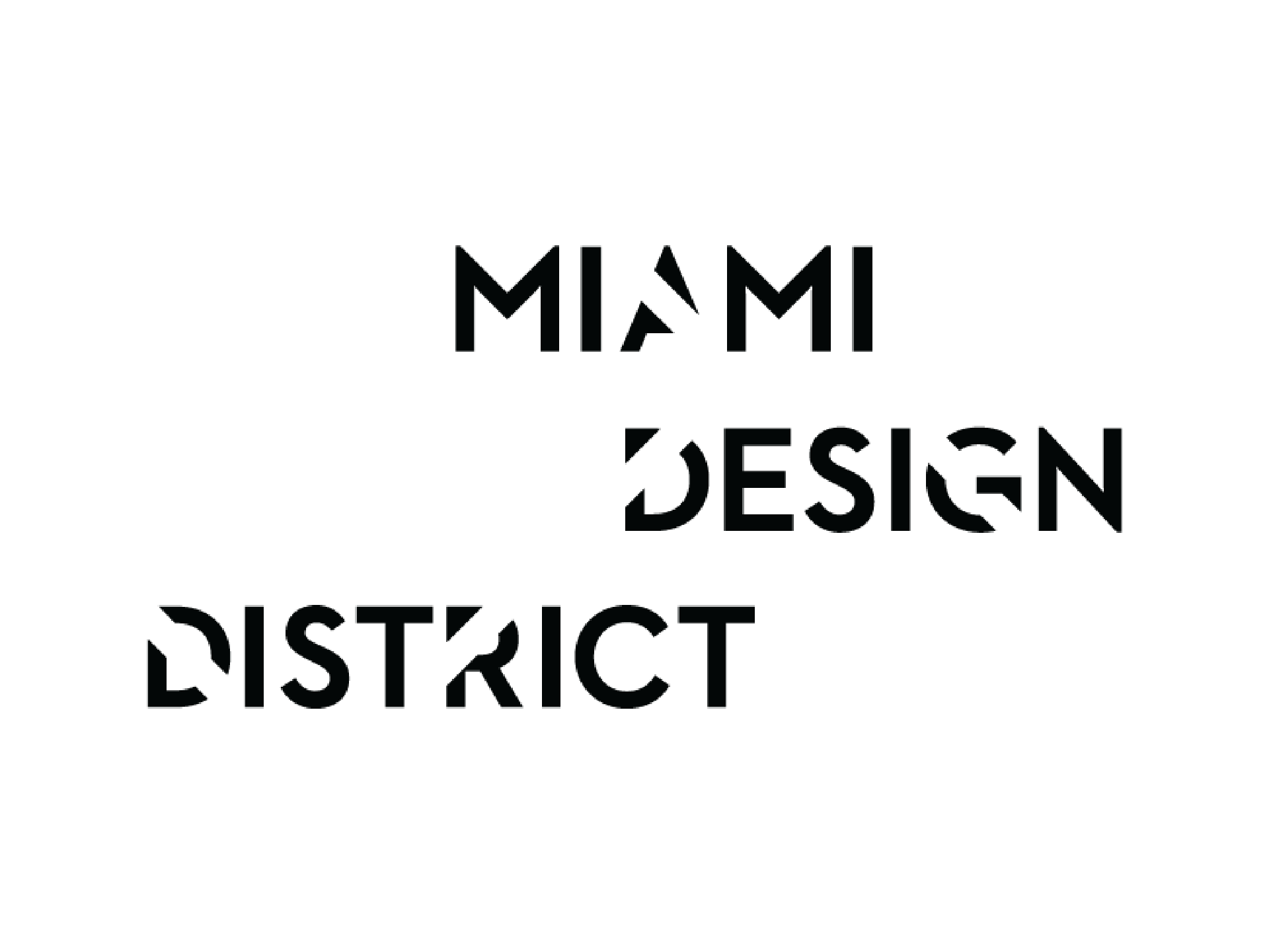 Black text reads 'MIAMI DESIGN DISTRICT' on a black background.
