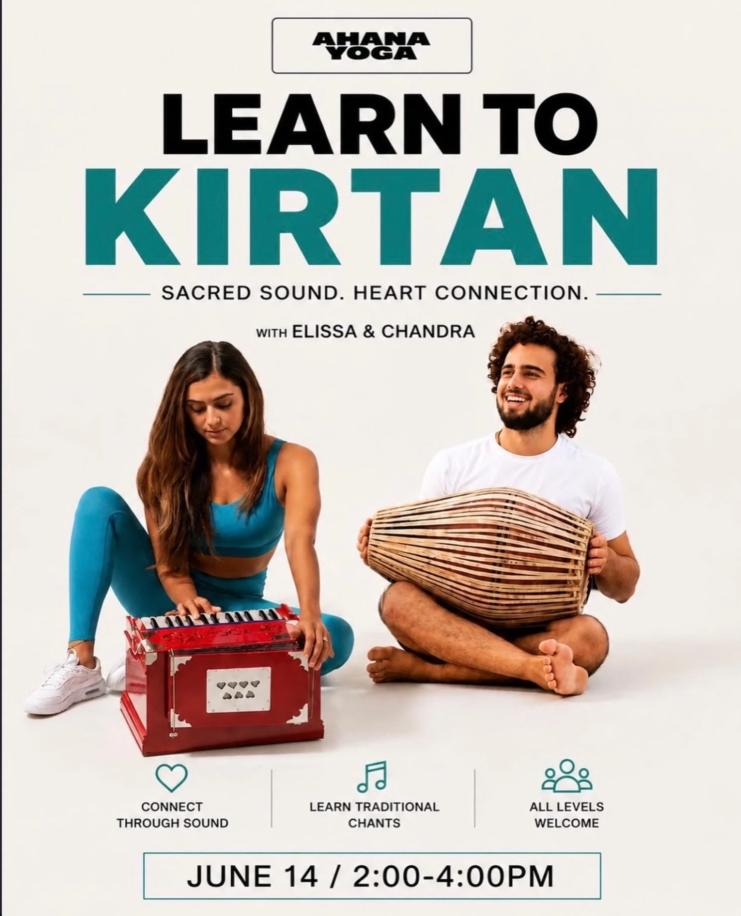 Curious about Kirtan but not sure where to start? 🎶

Join Elissa and Chandra at Ahanā for an afternoon dedicated to sacred sound and heart connection. Whether you want to deepen your existing practice or try it for the very first time, this workshop