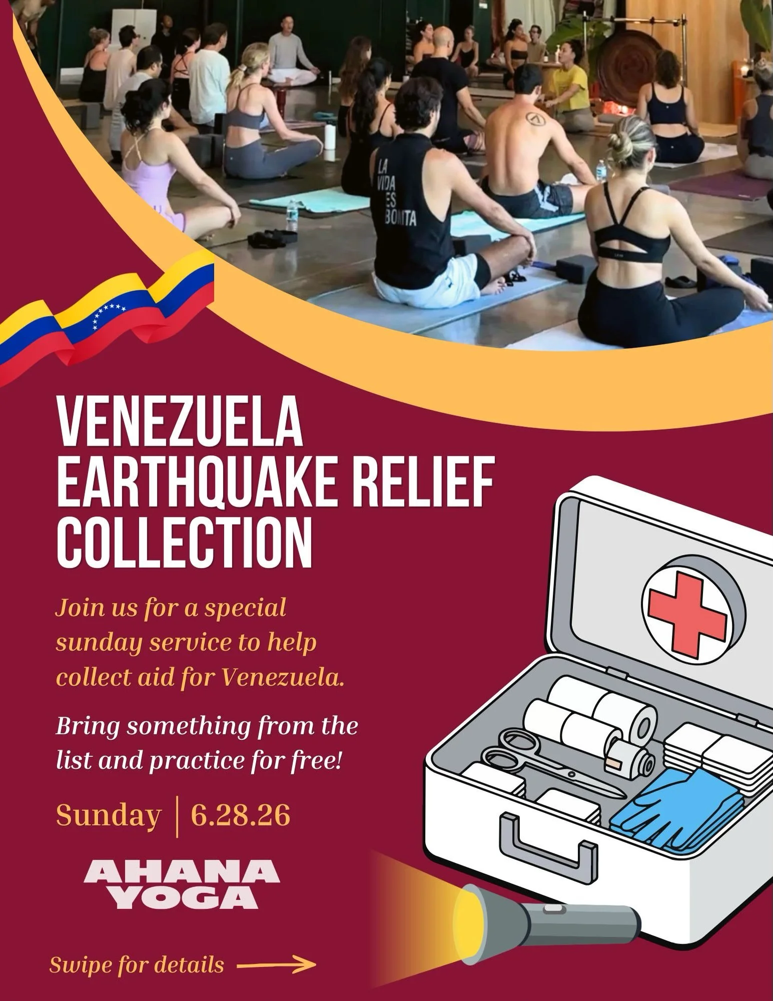 SPECIAL SUNDAY SERVICE FOR VENEZUELA 🇻🇪

Sunday, June 28 | 10:00 AM

This Sunday, join us for a special community practice led by Vanessa (@vgoncalvesg) , with special guest Leo (@leom.yoga), as we come together in support of those affected by the 