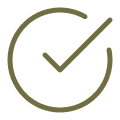 A digital checkmark inside a partially complete circle on a dark background.
