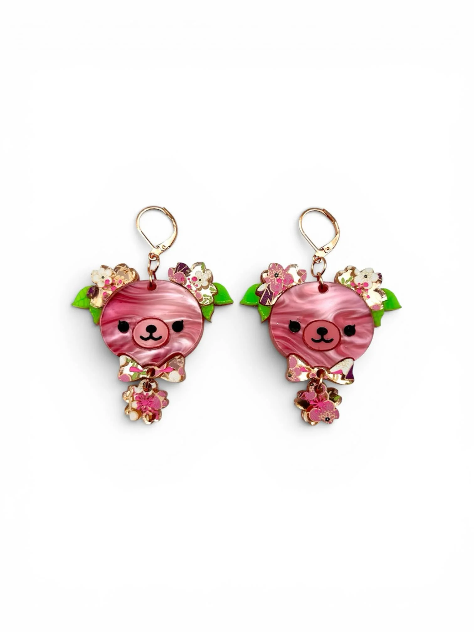 Sakura Bear Earrings
