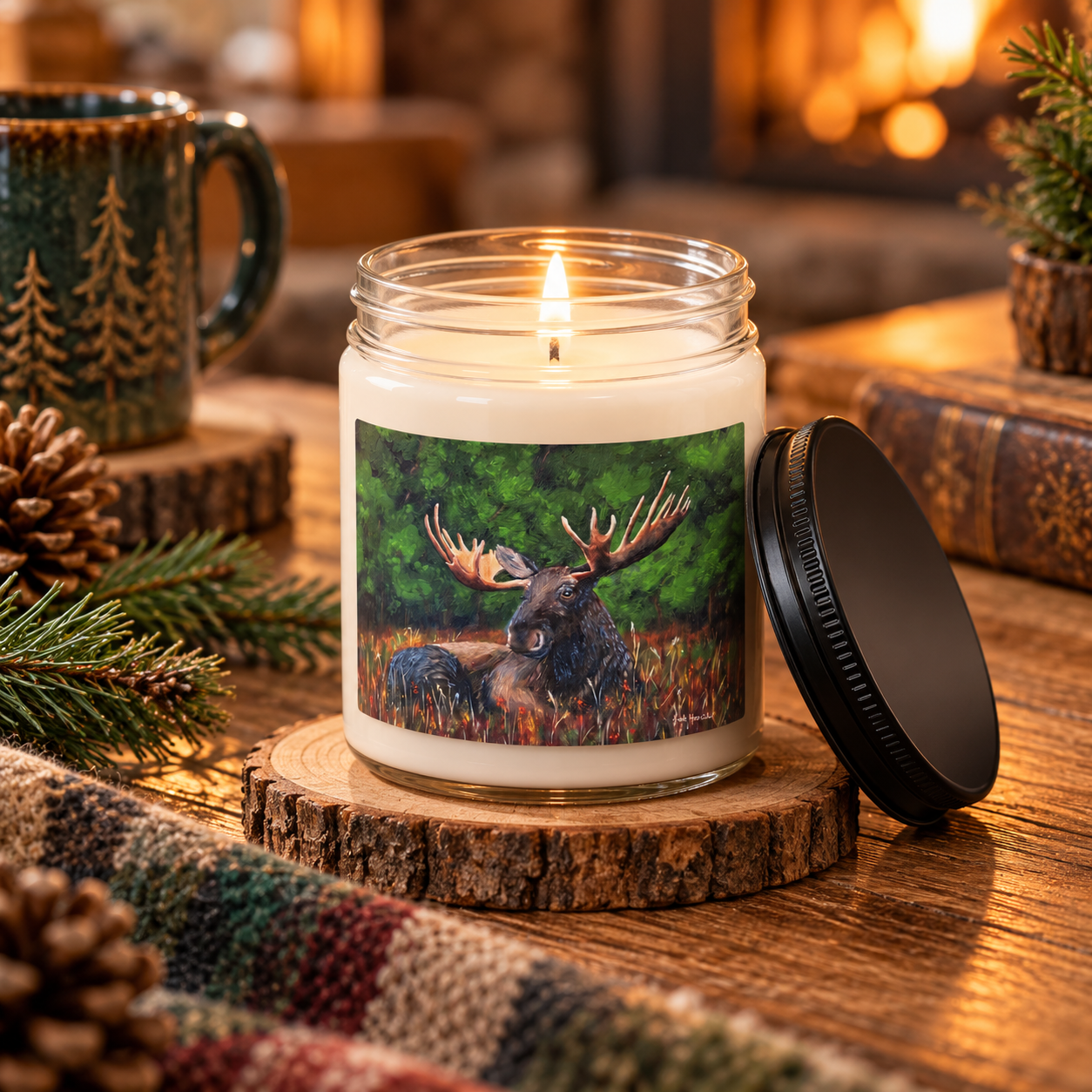 Cozy Cabin Moose Candle Still Life.png