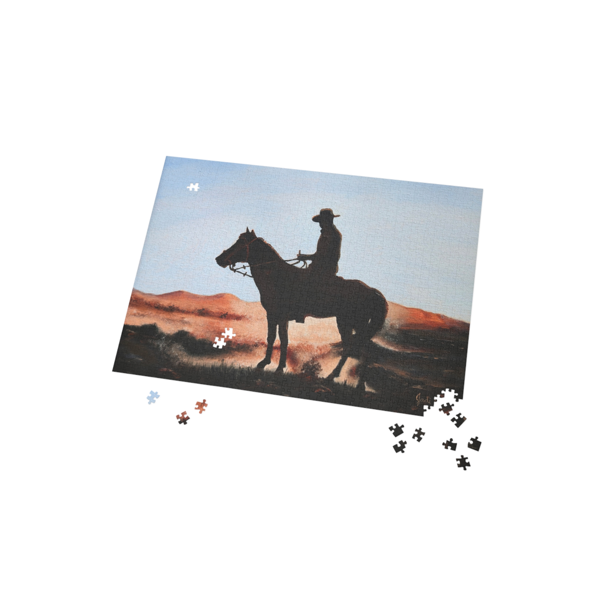 "Sunset Cowboy" Jigsaw Puzzle