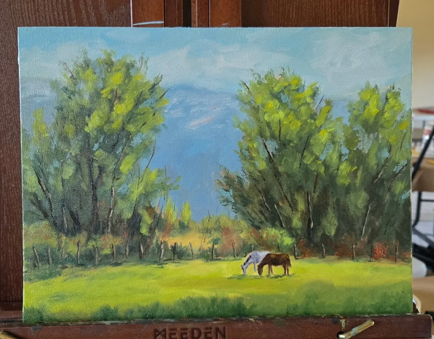 Day 1 of my Plein Air painting workshop with David Dean and Kimbal Warren. Today was learning composition, mixing paint, and copying a painting by Kimbal Warren. I am happy with my progress and am excited to keep learning. 

#pleinairpaintings #utaha
