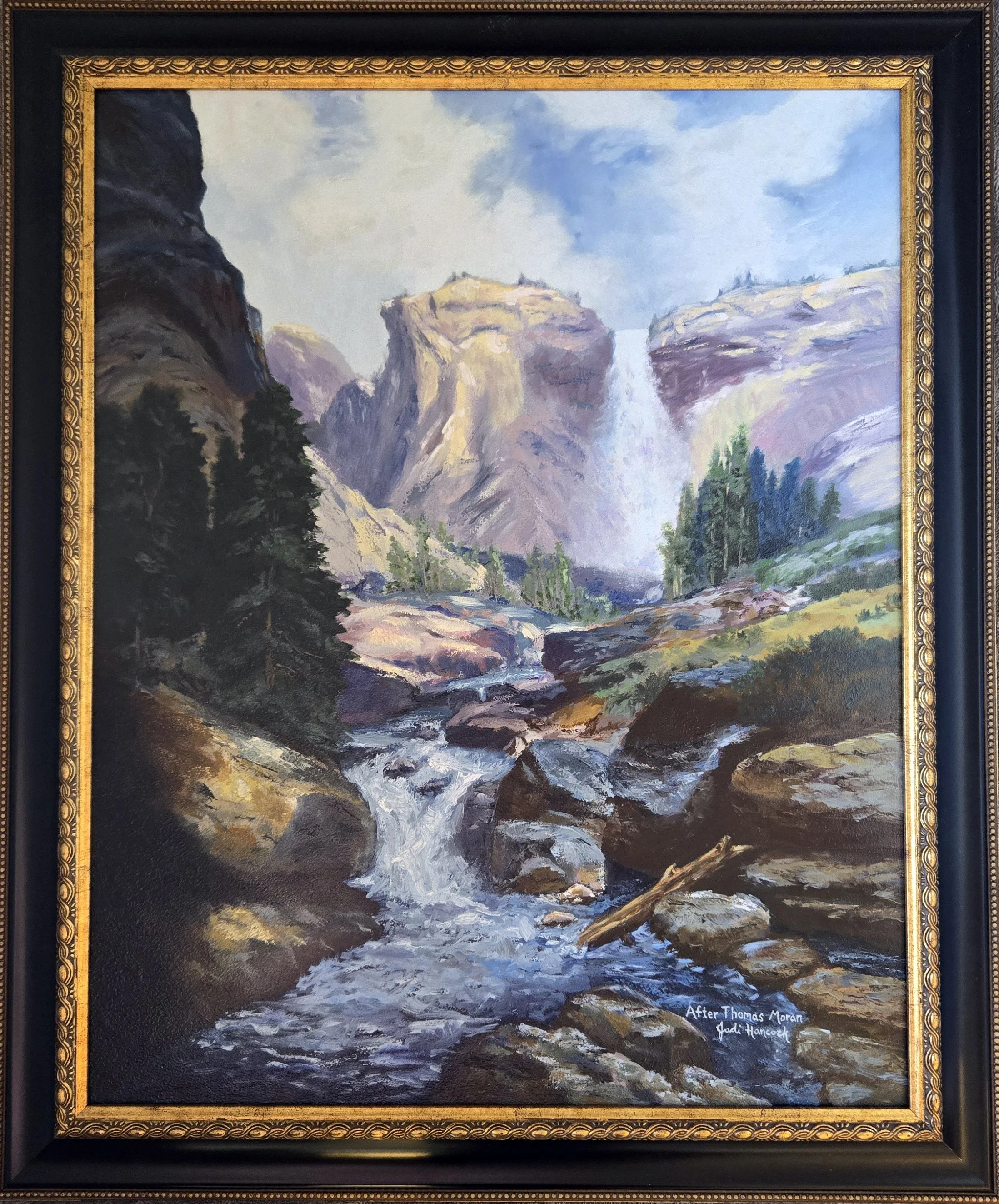 Waterfall in Yosemite (reproduction after Thomas Moran) (16x20 in.)