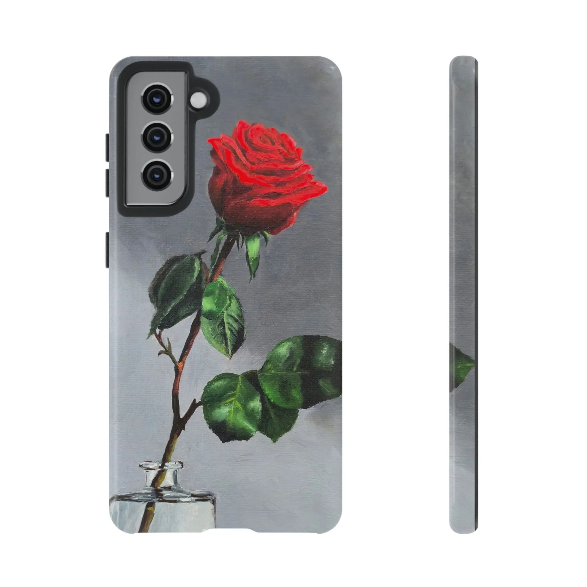 "Solitary Red Rose" Tough Phone Case