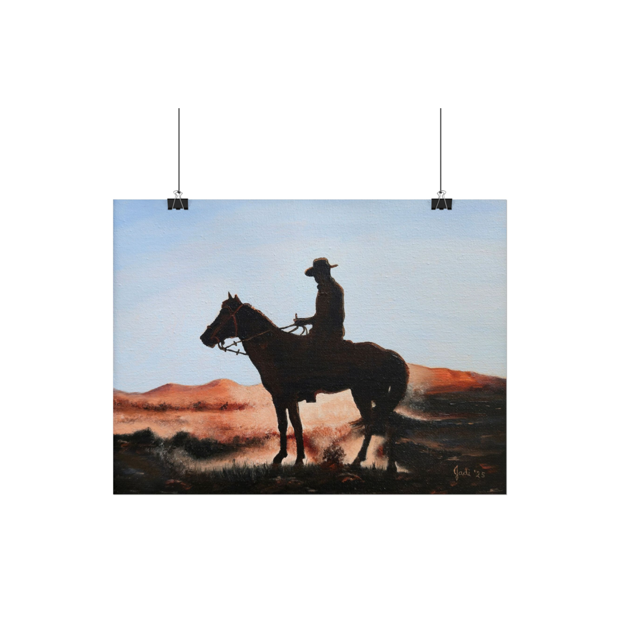 "Sunset Cowboy" Paper Print