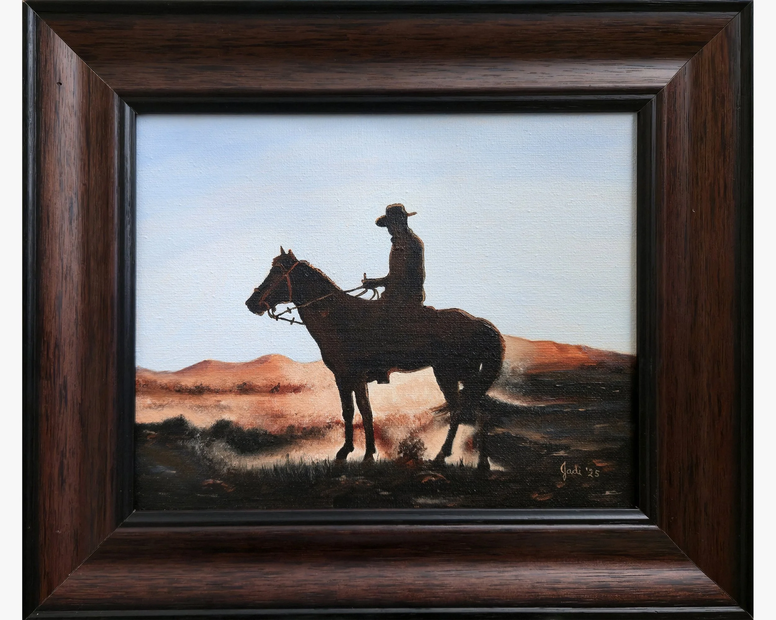 Sunset Cowboy (framed) online.jpg