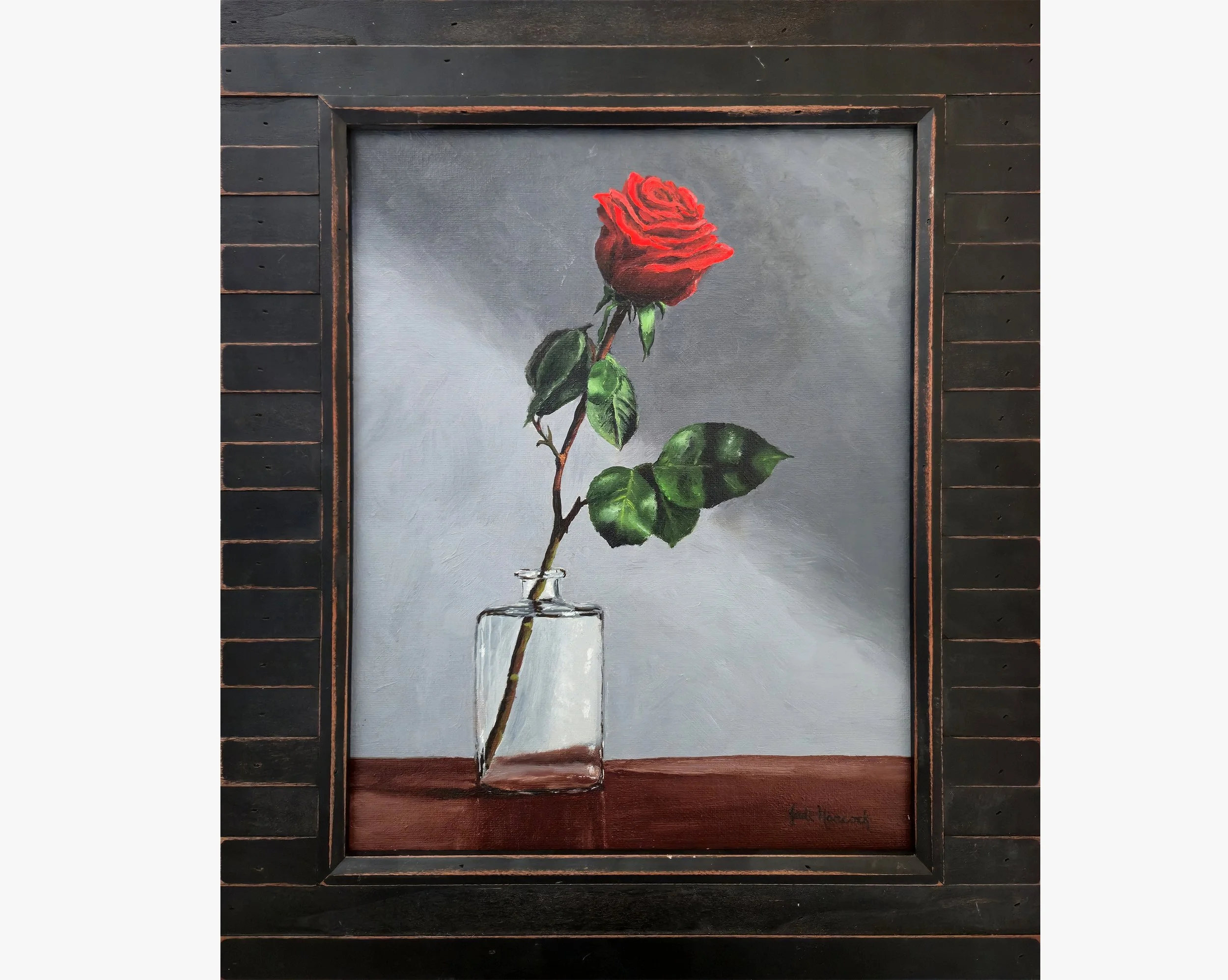 Solitary Red Rose (framed) online.jpg