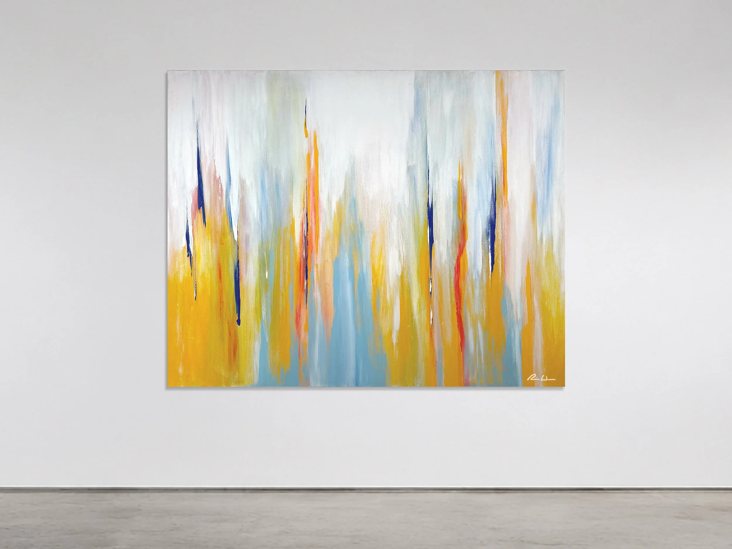 Summer Reign 2007 acrylic, canvas 68 in x 54 in x 1.5 in -  is not an illustration of season, but an environment of ascent—where color is matter and light is velocity. Pigments are less painted than propelled, pulled upward in fluid, decisive strokes
