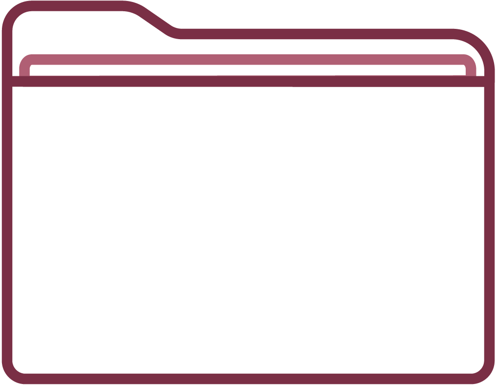 Yasmine Design Co. – custom digital folder icon illustration in burgundy and blush color, whimsical outline style.