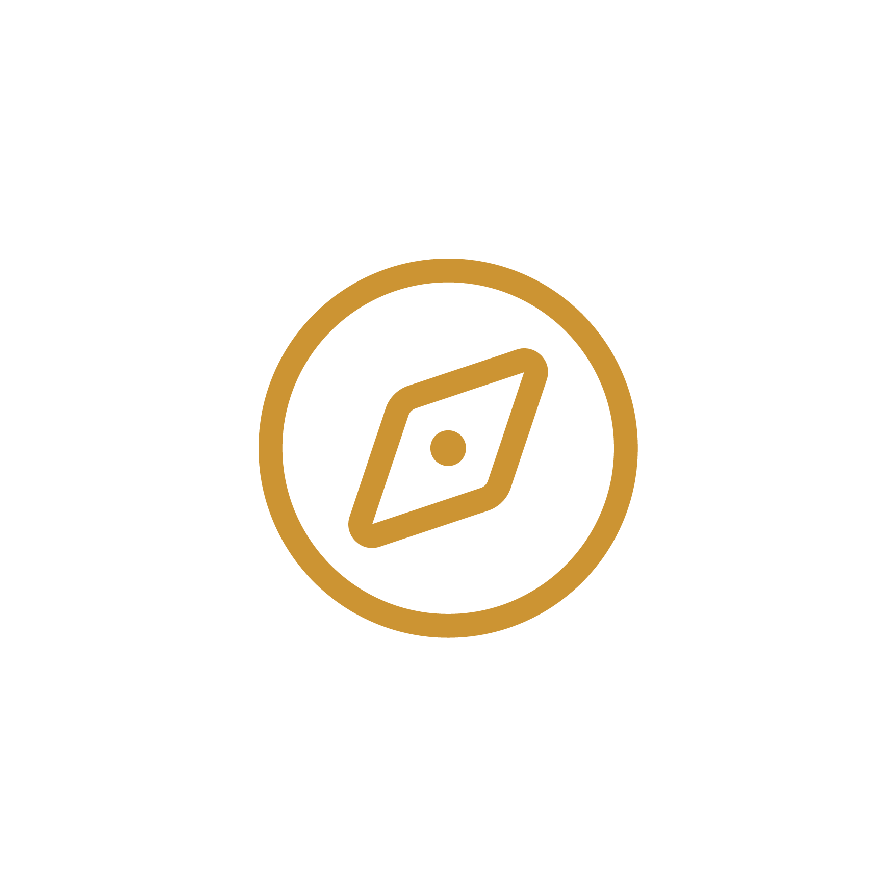 Black square with a gold circular icon featuring a stylized credit card or identification card in the center.