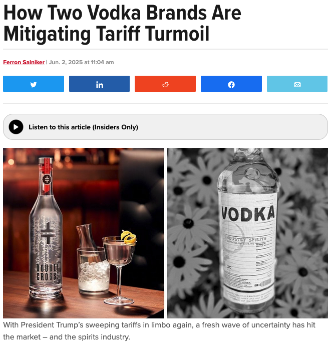 ouble Cross Vodka ultra-premium Slovak vodka cocktail CEO Harry McKaig brand