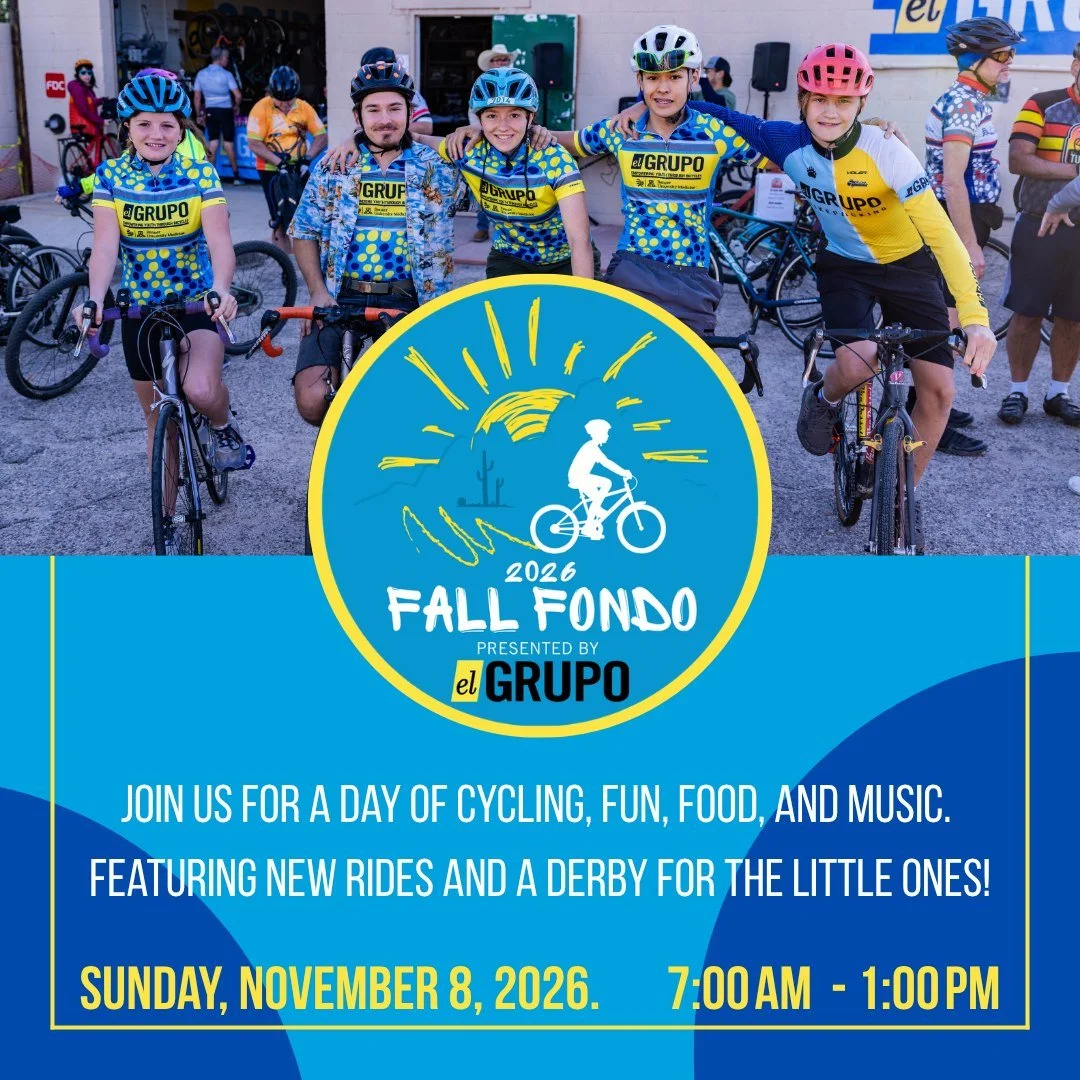 BIG RIDES. BIG FUN. BIG IMPACT!

Get ready to roll at the El Grupo Fall Fondo 2026!

Inspired by the Italian tradition of the Gran Fondo (&ldquo;Big Ride&rdquo;), our Fall Fondo brings cyclists, families, and the community together for an unforgettab