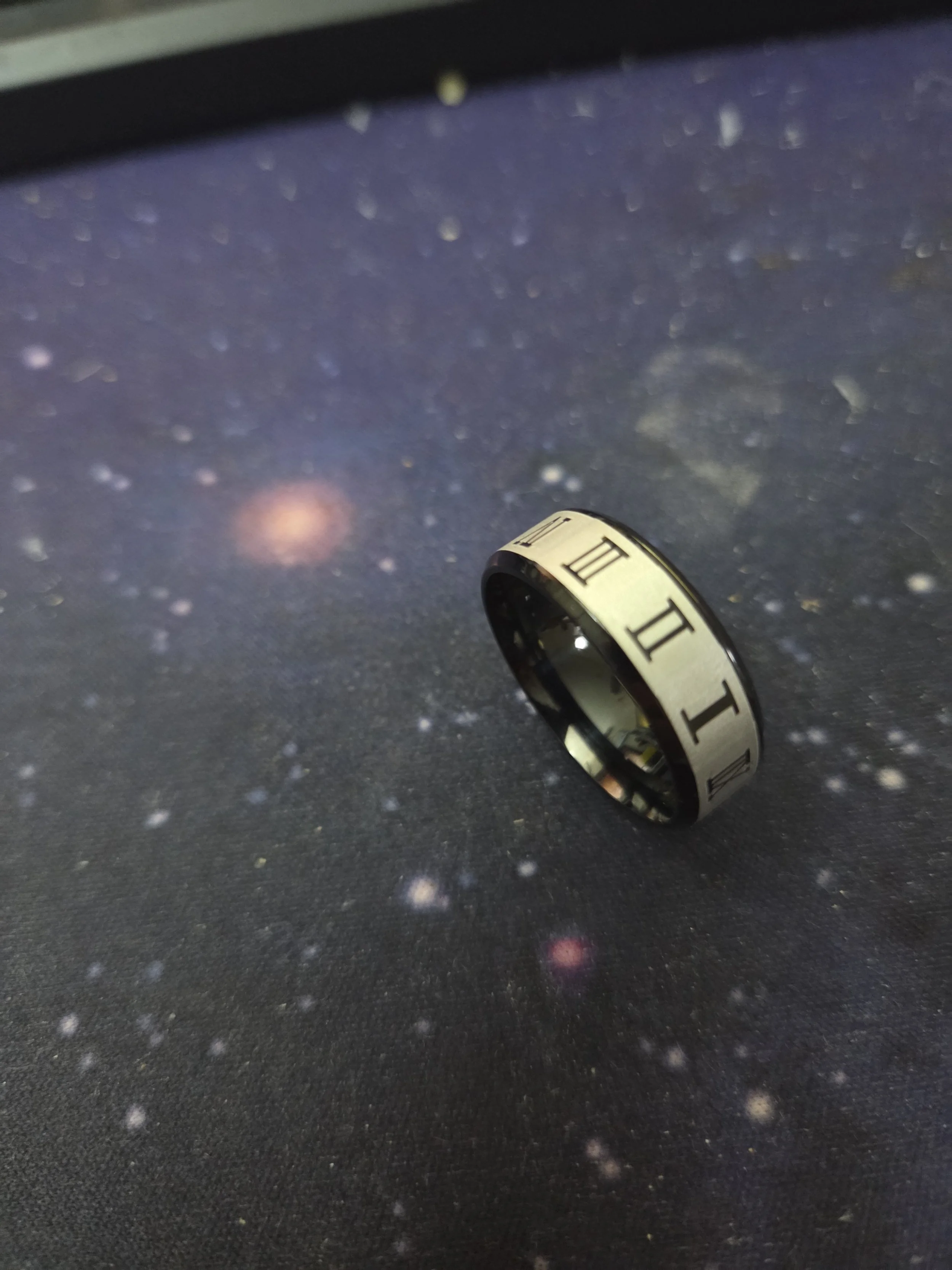 Stainless Steel Roman Numeral Ring : 0.02 kg