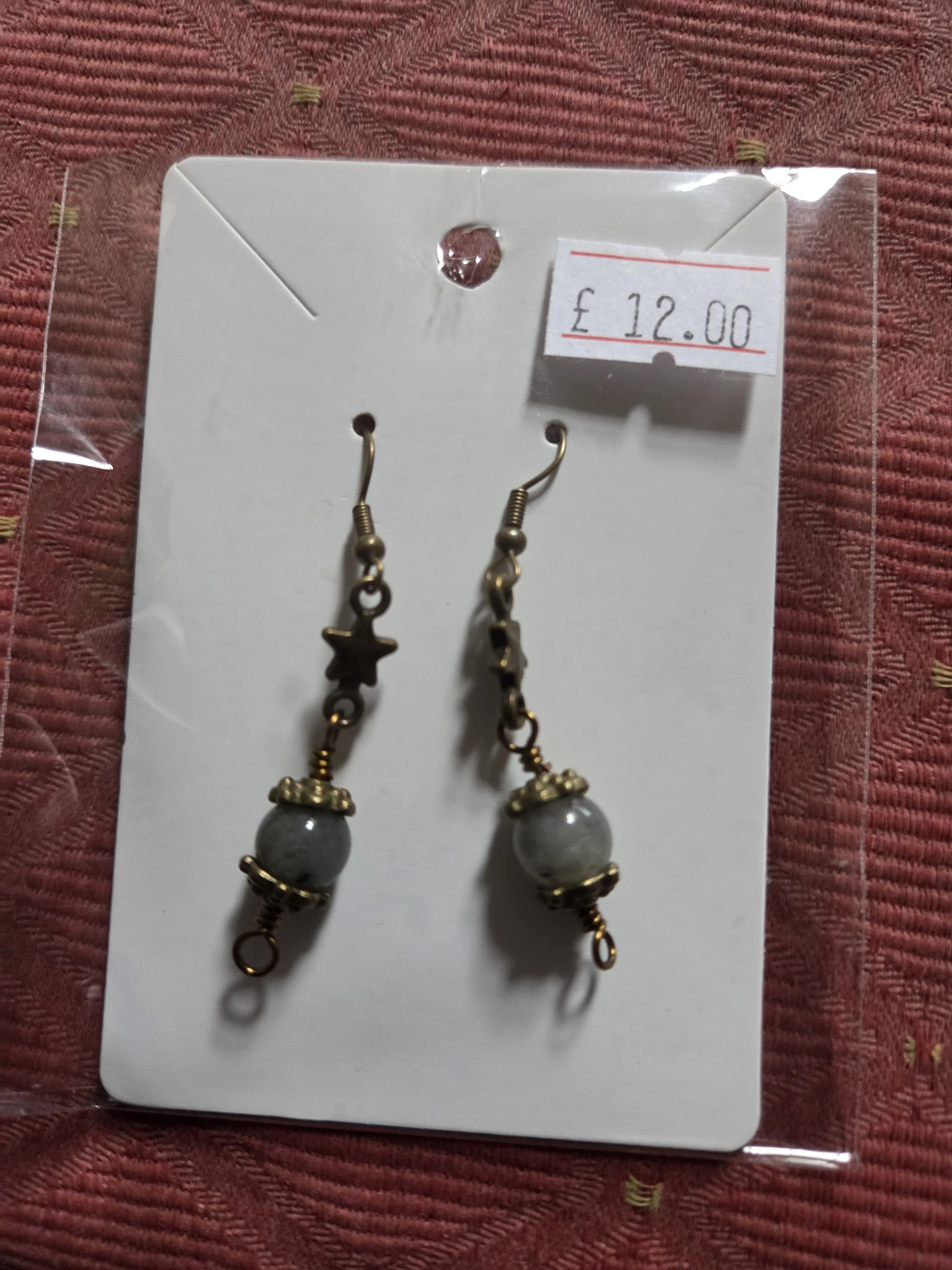 Celestial Star Drop Earrings Labradorite gems 0.03 kg