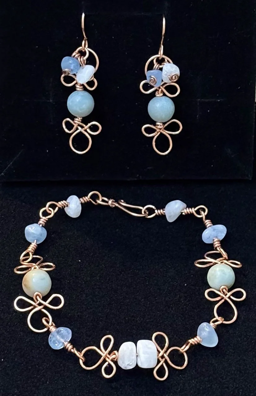 Ethereal Blue Gemstone Jewellery Set 19.5cm 0.05 kg