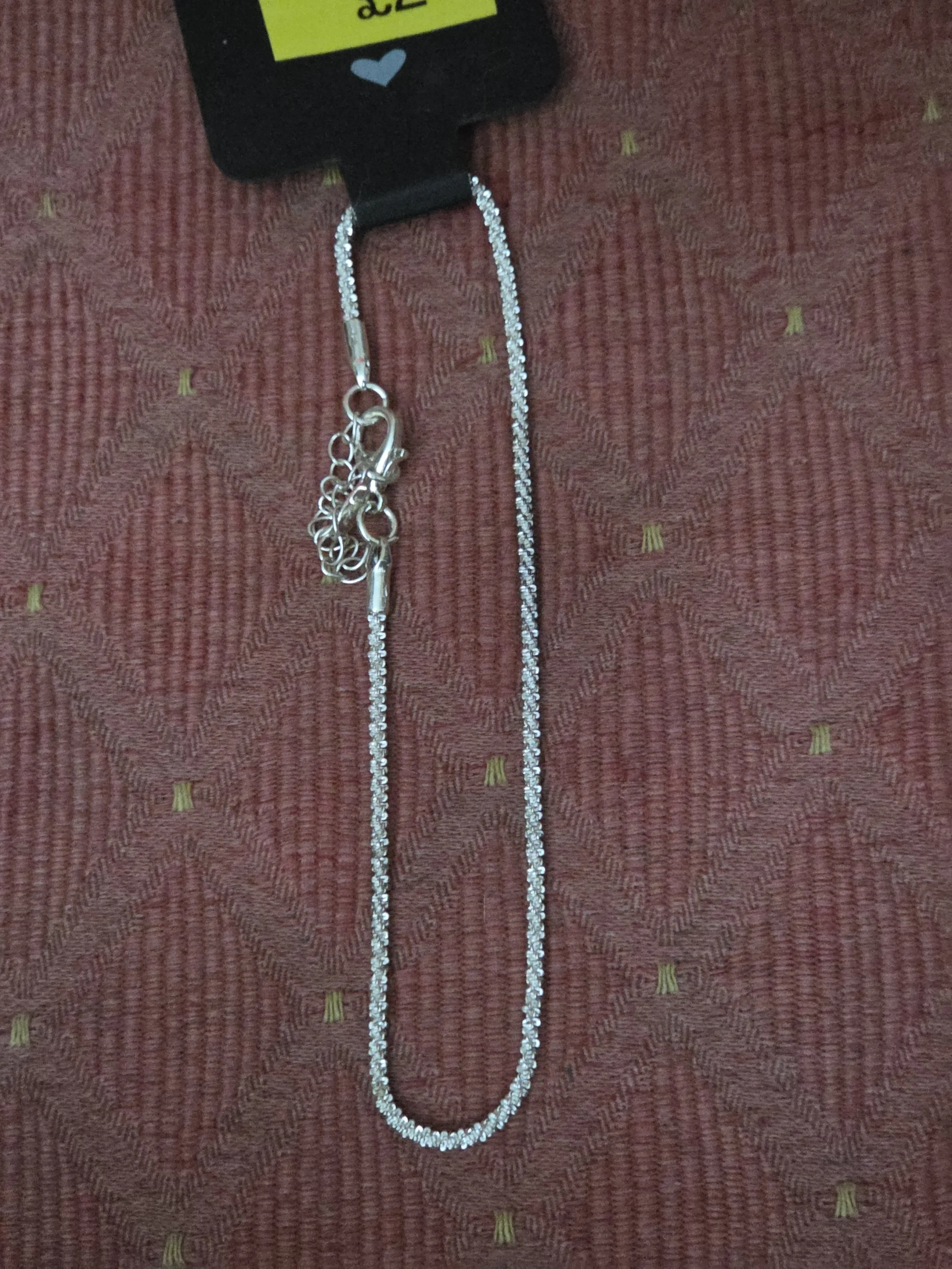 Elegant Sterling Silver Chain Necklace 22cm 0.05 kg