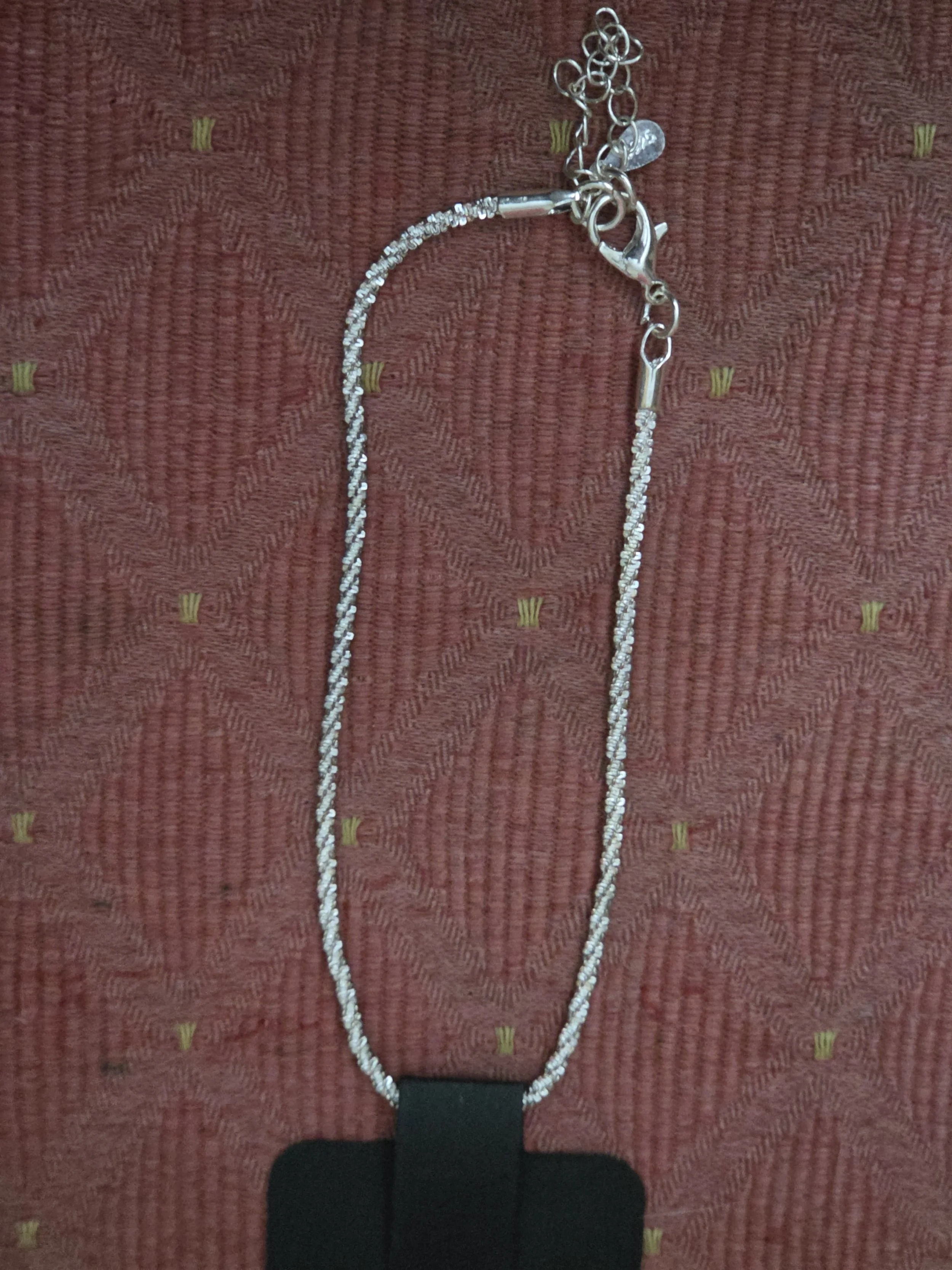 Elegant Twisted Silver Necklace 22cm 0.05 kg