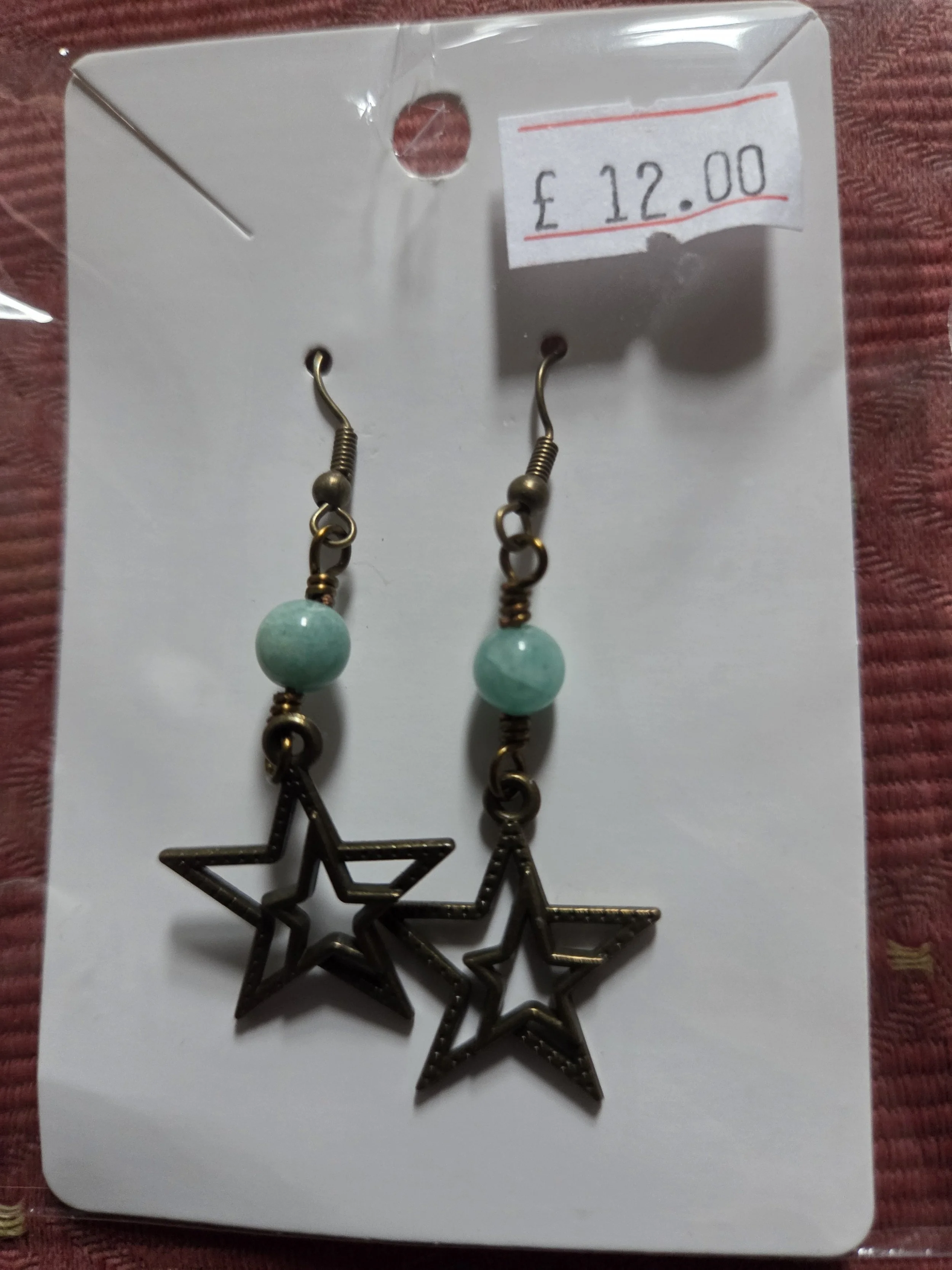 Amazonite gem stone ear ring  : 0.03 kg