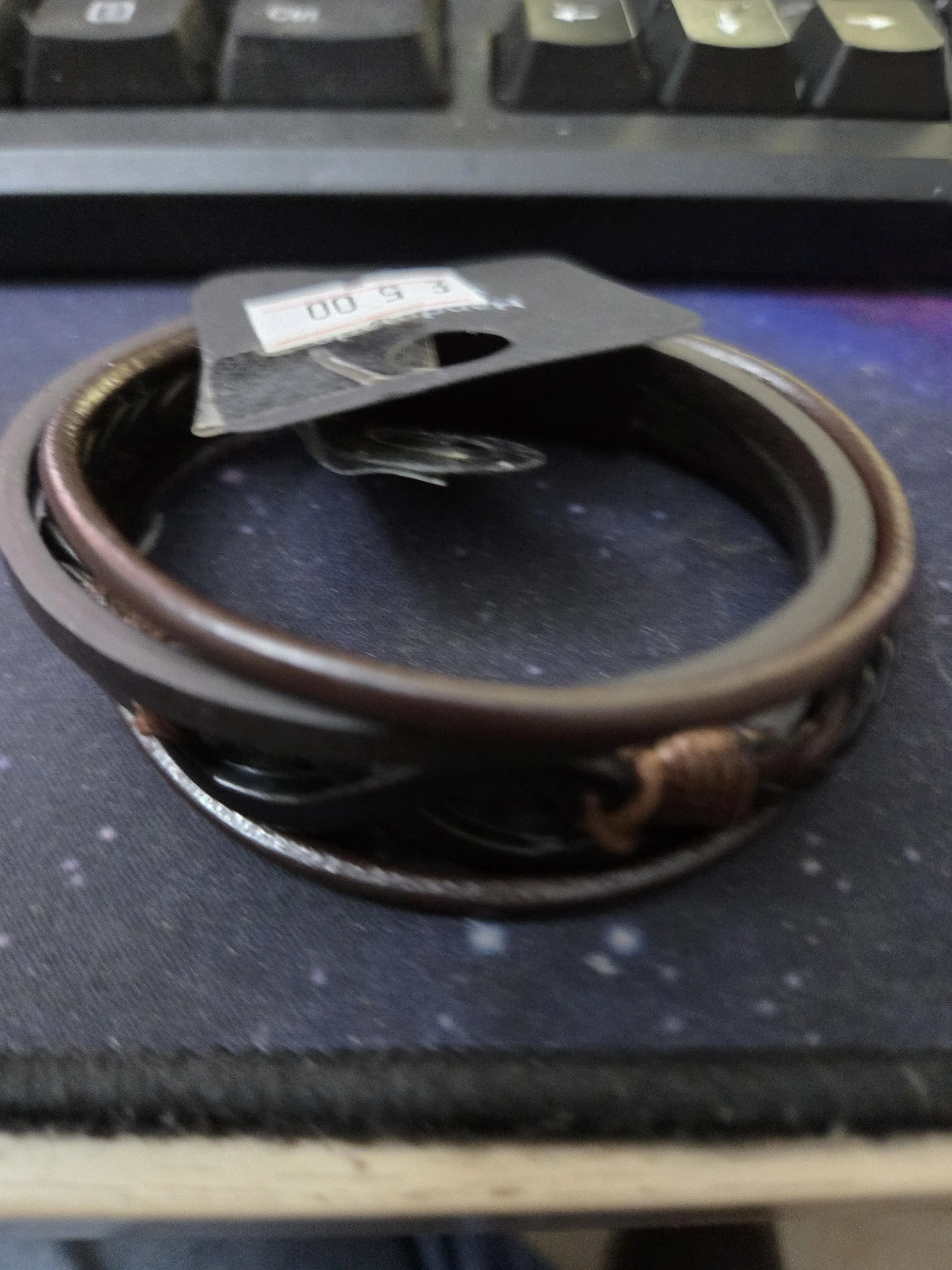 Brown leather bracelet 18cm 0.05kg
