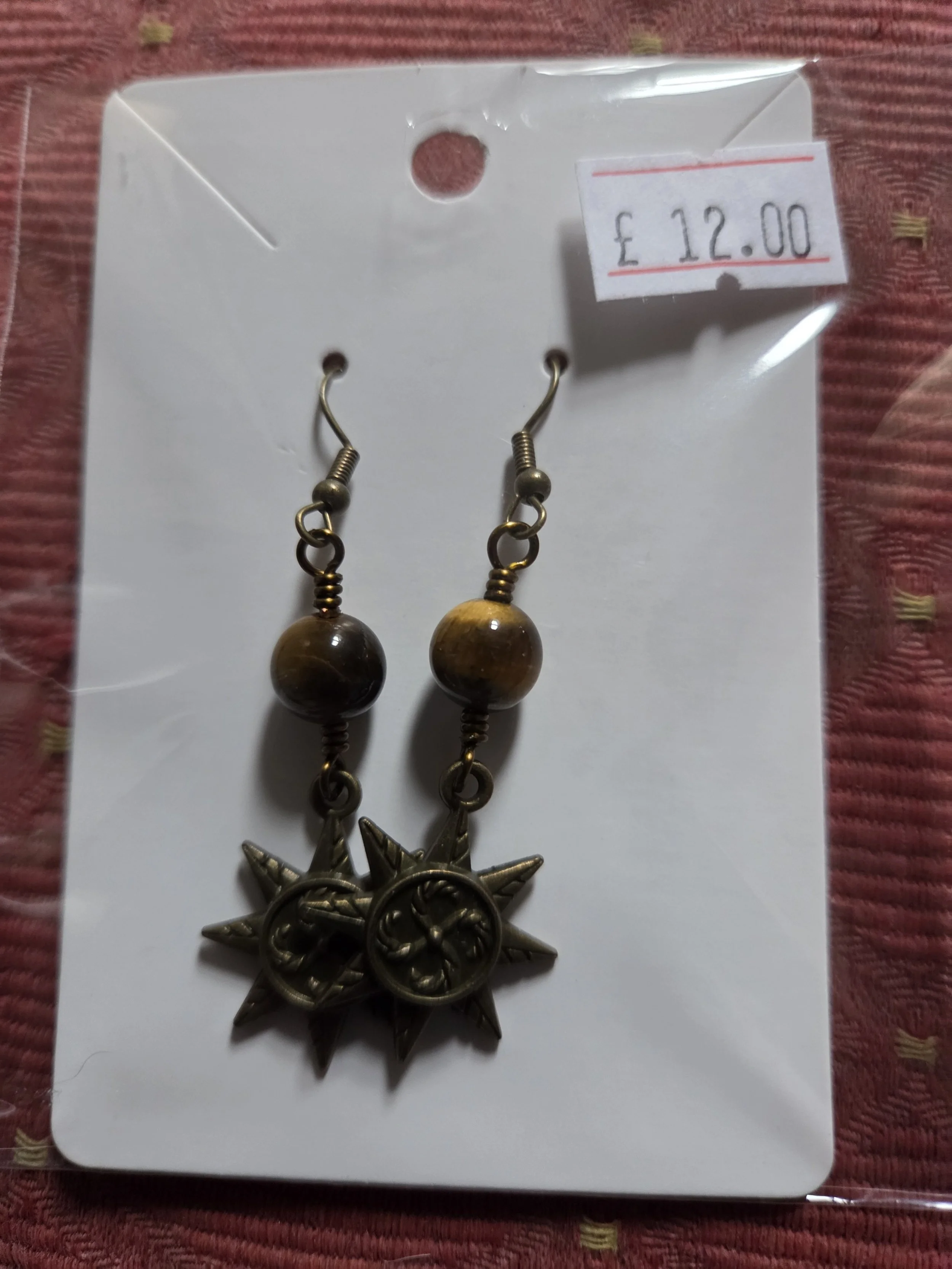 Celestial Star Earrings with Tiger's Eye 0.03 kg