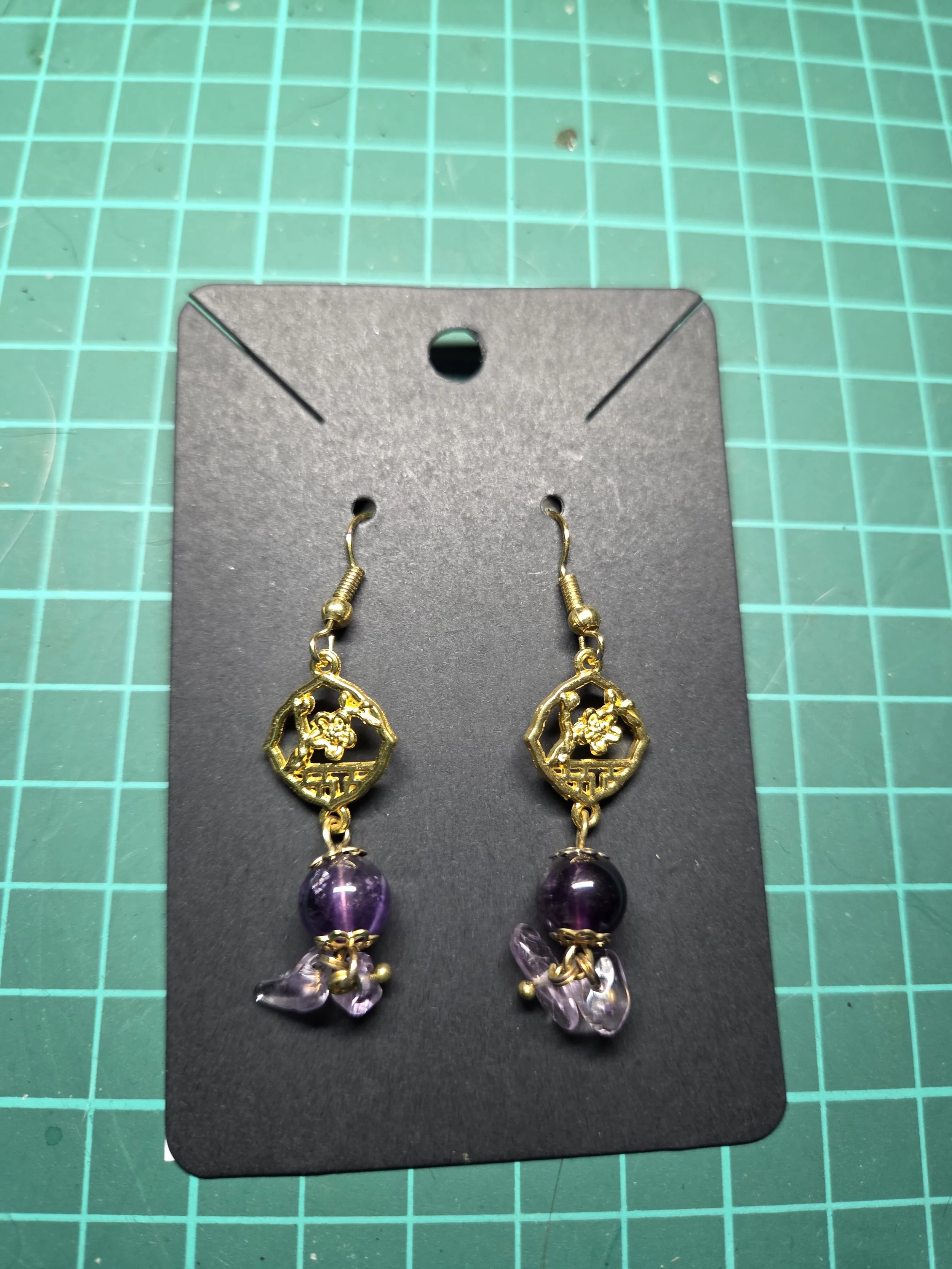 ear rings Ametrine with Amethyst