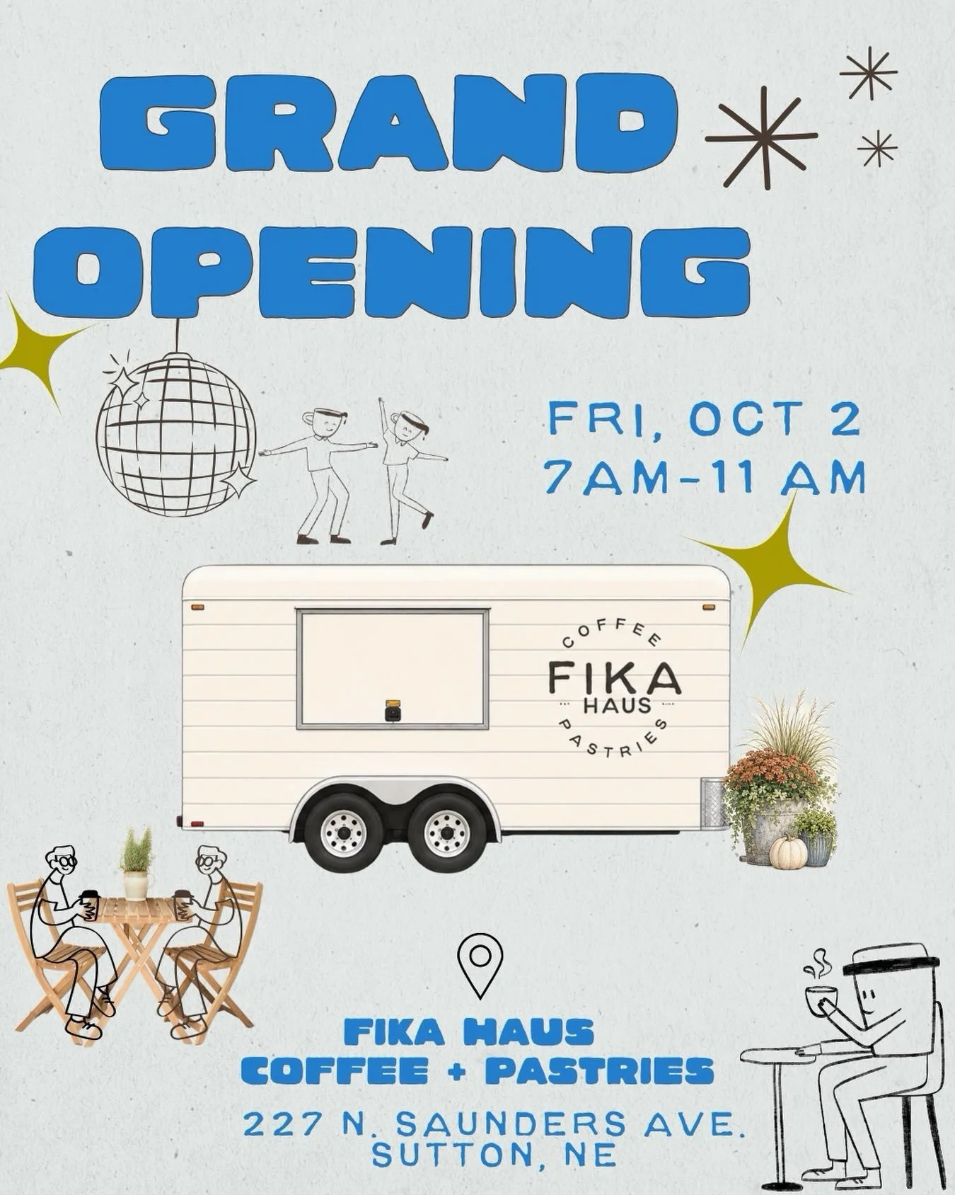 It&rsquo;s happening!! Come ready to fika! Slinging coffee + shuffling pastries next Friday.

After dreaming, planning, brainstorming, overthinking, baking, pouring, and probably drinking a lot of coffee, Fika Haus is officially opening October 2! ☕️
