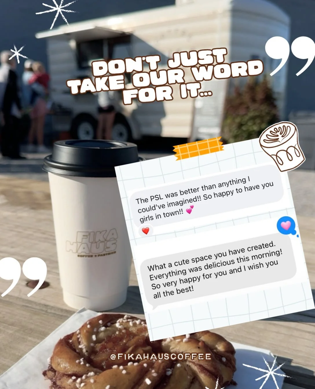 What&rsquo;s your fika order for tomorrow?! ☕️🍂❤️&zwj;🔥
📍fika haus coffee
Fri-sat 7-11am