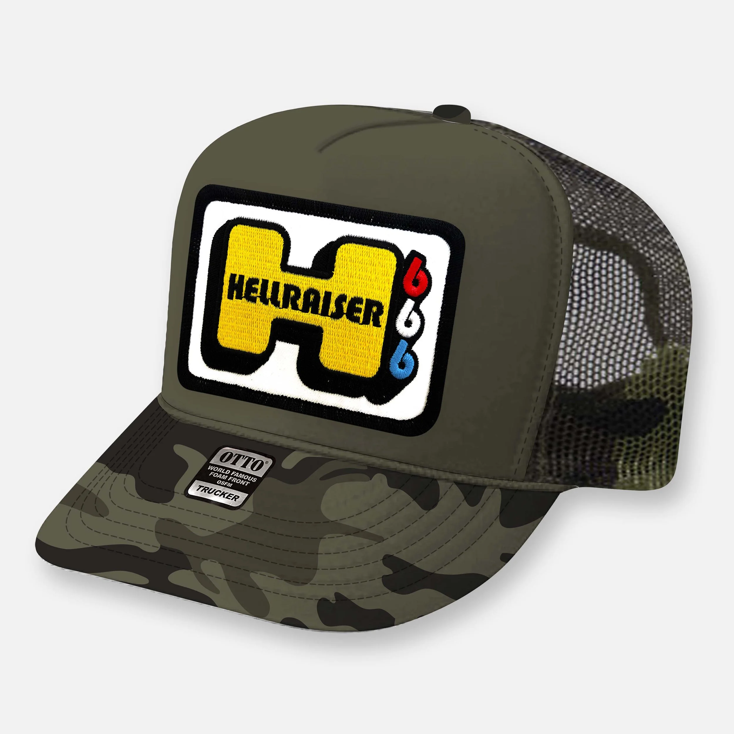 HELLRAISER TRUCKER HAT_DARK GREEN CAMO.jpg