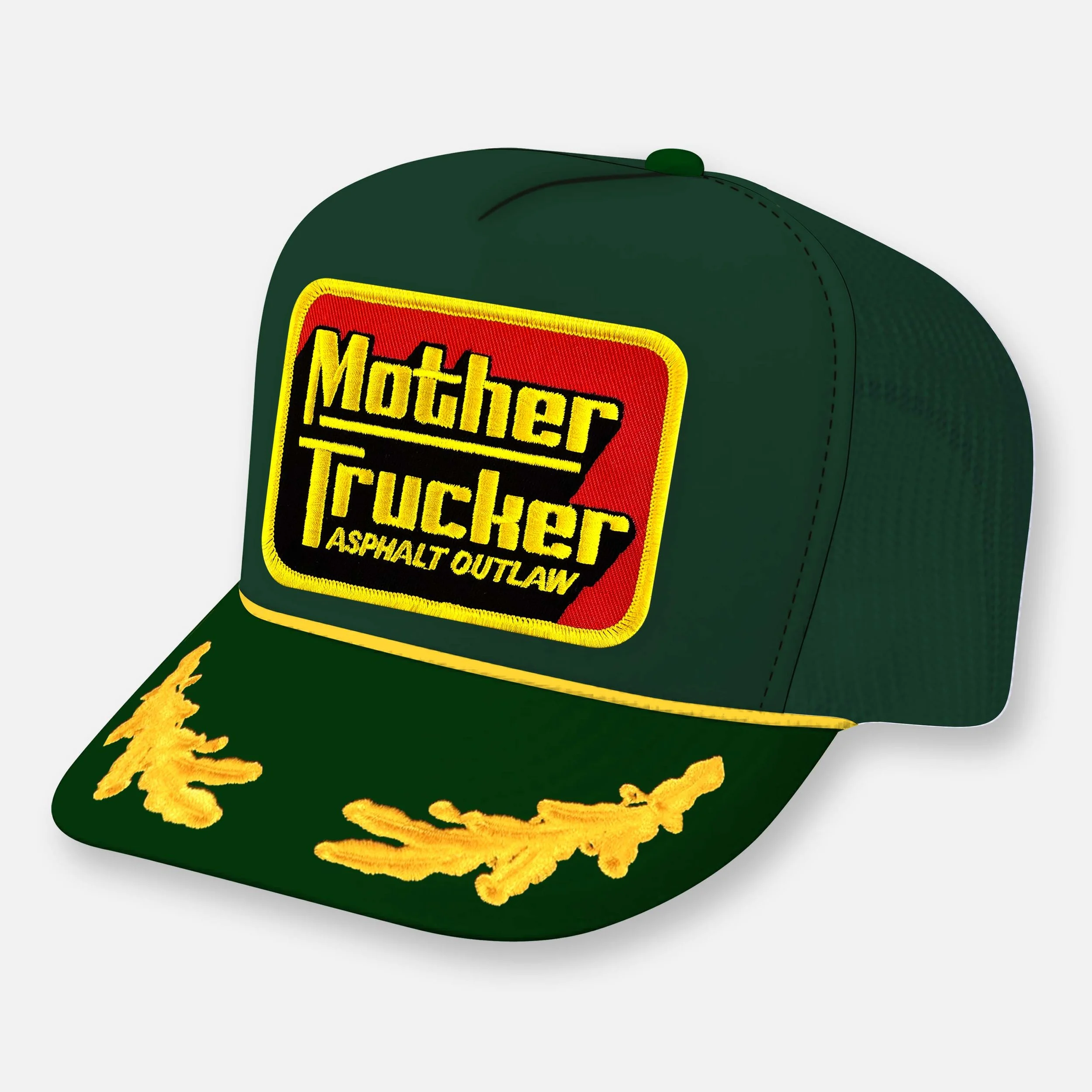 MOTHER TRUCKER HAT_DARK GREEN-YELLOW CAPTAIN.jpg