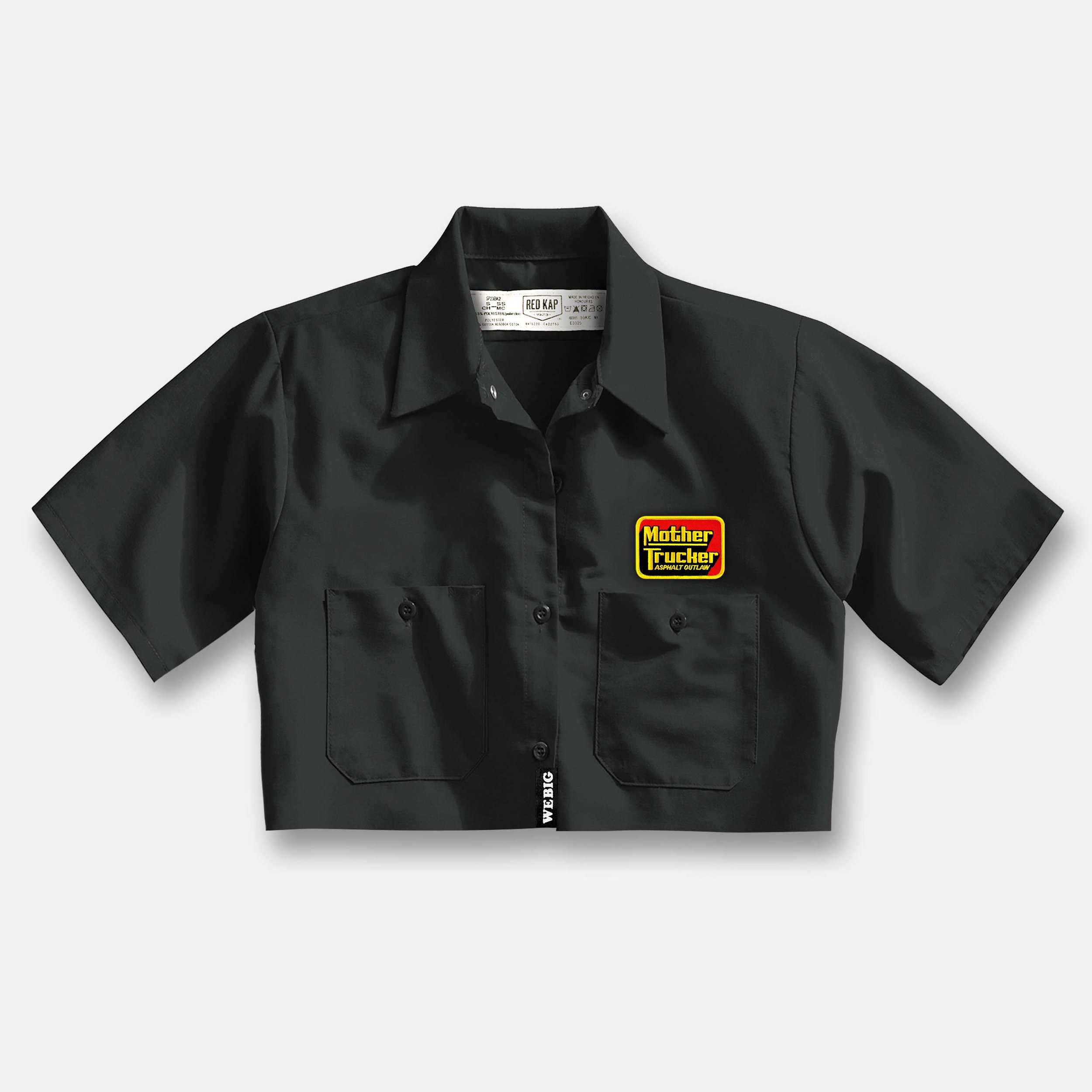 WOMENS MOTHER TRUCKER CROP MECHANICS SHIRT