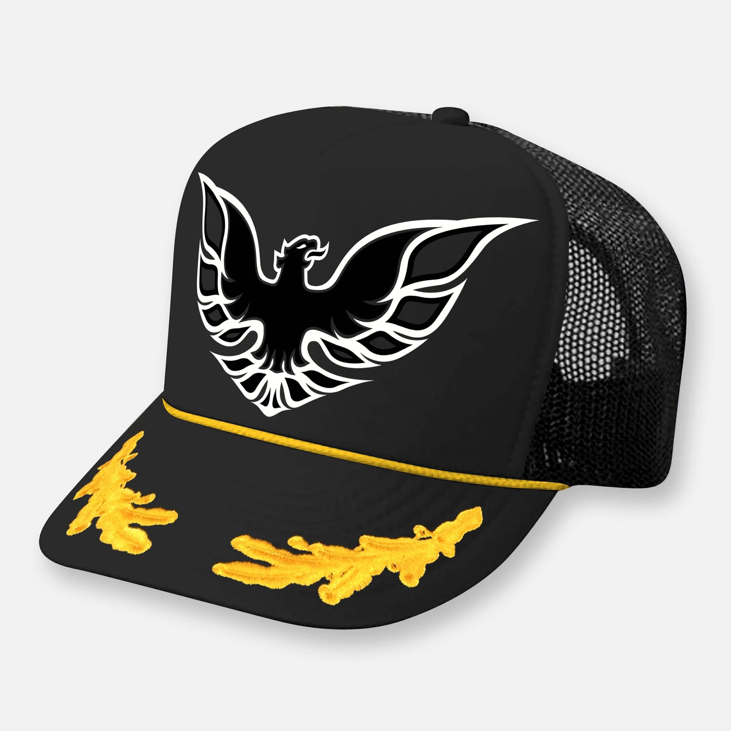 SCREAMIN CHICKIN TRUCKER HAT_MASTER_BLACK-YELLOW CAPTAIN.jpg
