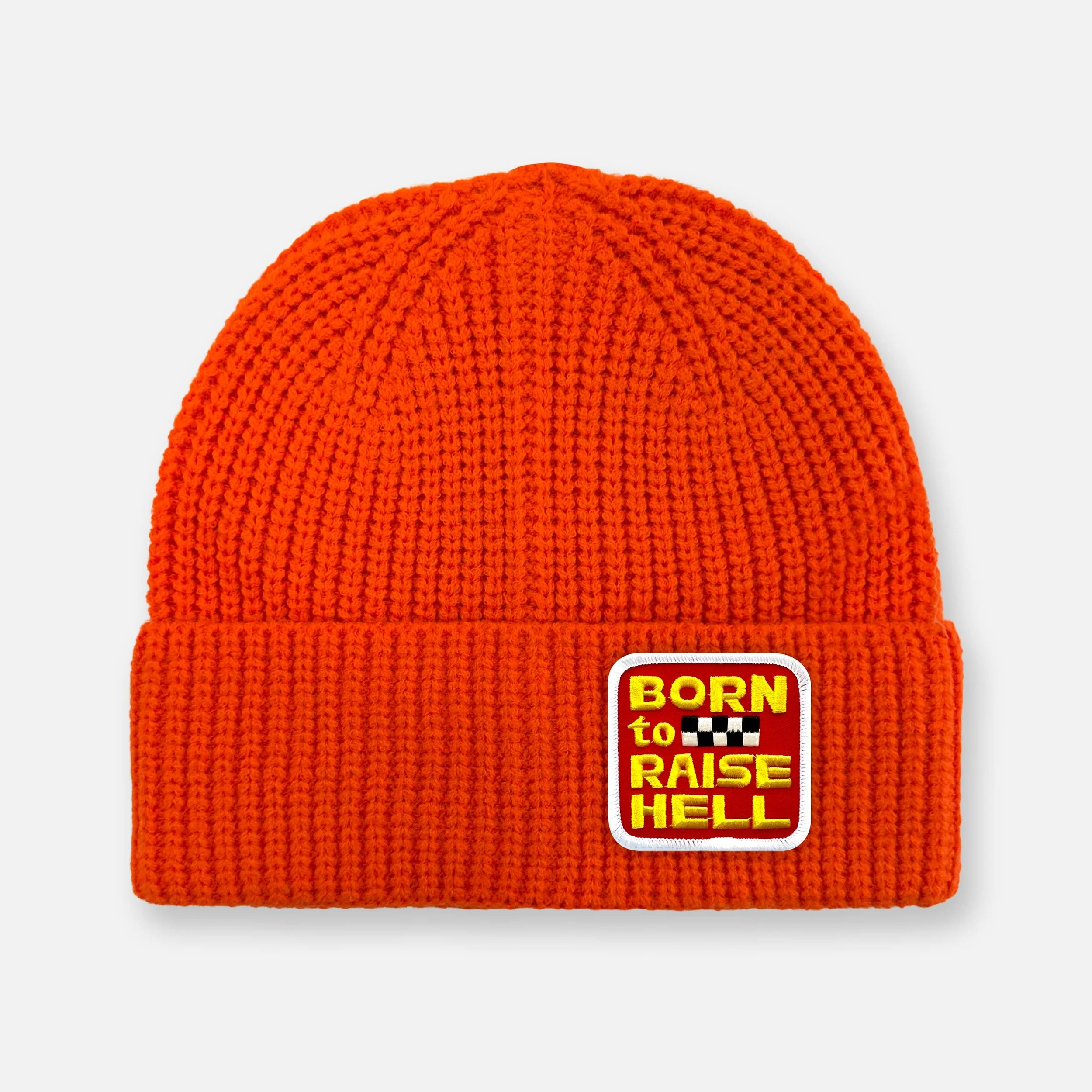 BORN TO RAISE HELL BEANIE_BRIGHT ORANGE.jpg