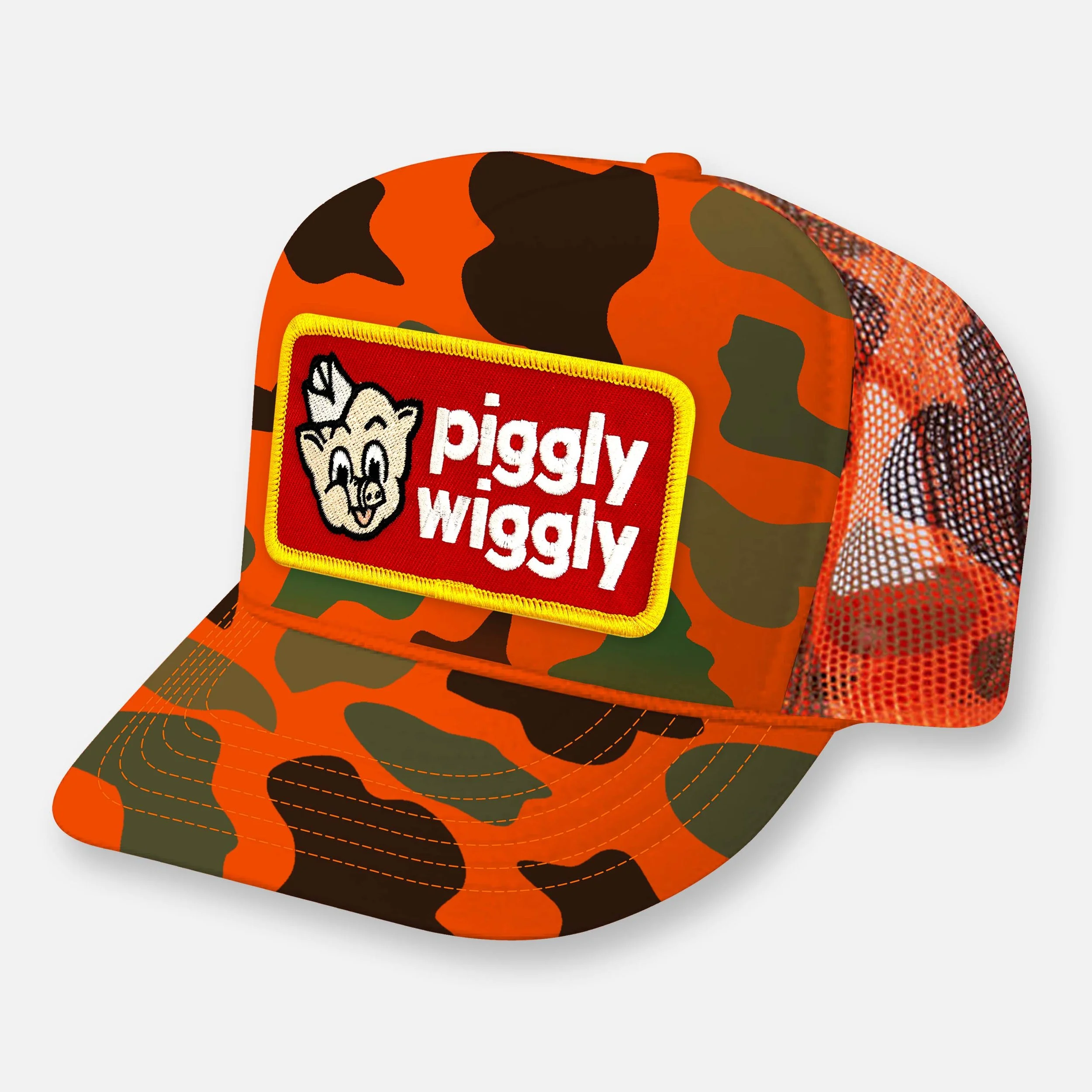 THE PIG TRUCKER HAT_BRIGHT ORANGE CAMO.jpg