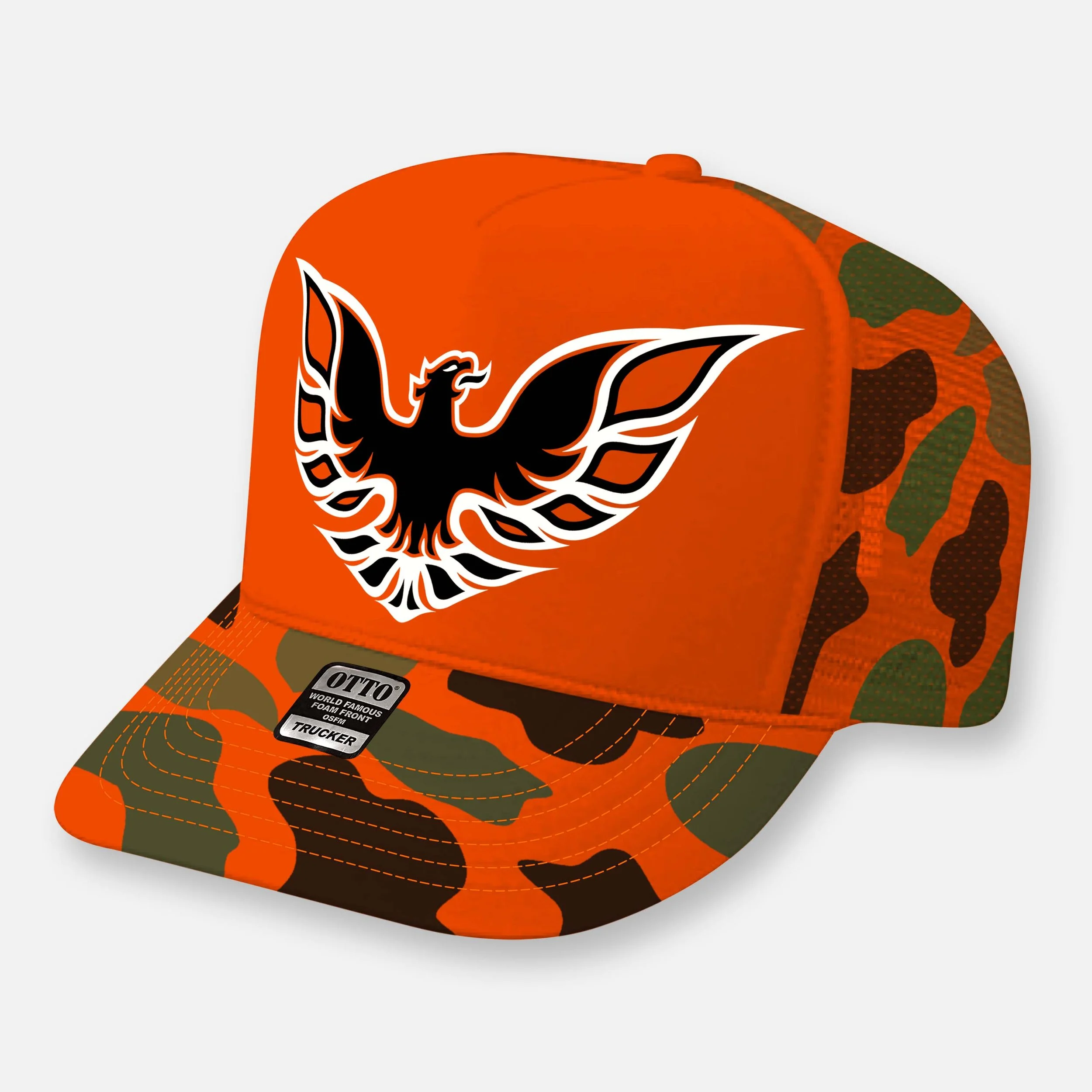 SCREAMIN CHICKIN TRUCKER HAT_BRIGHT ORANGE CAMO.jpg