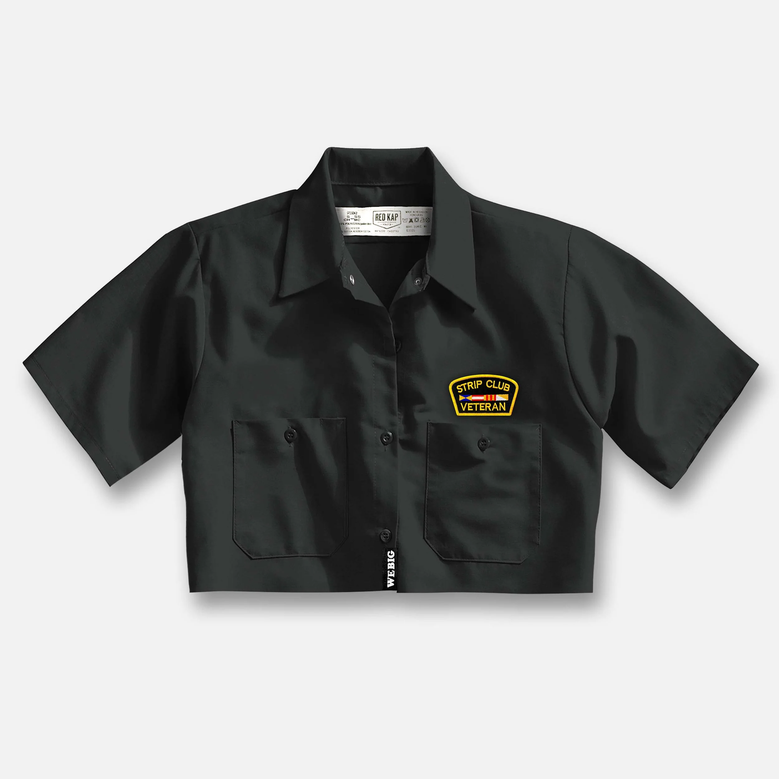 WOMENS STRIP CLUB VETERAN CROP MECHANICS SHIRT