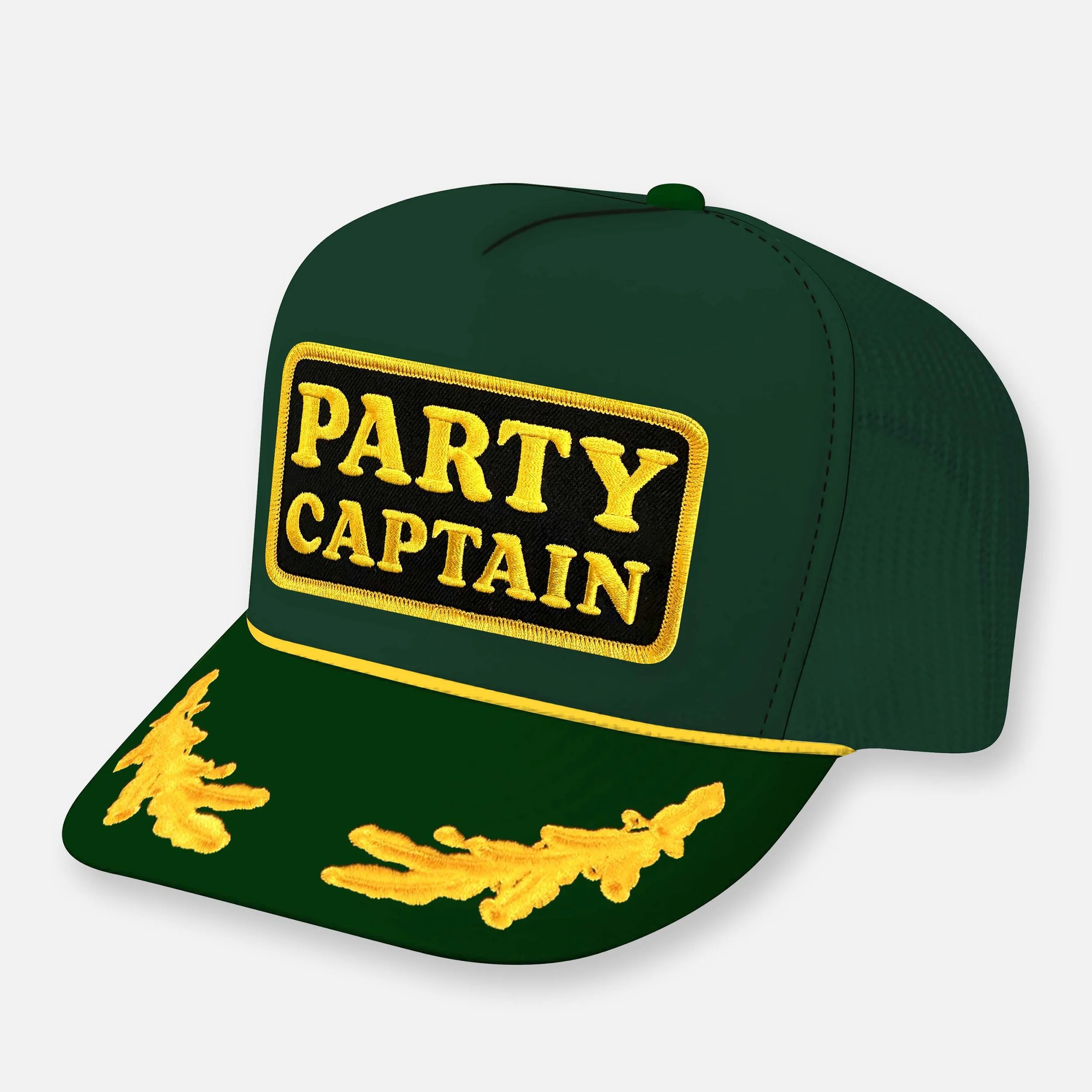 PARTY CAPTAIN PATCH HAT_DARK GREEN-YELLOW CAPTAIN.jpg