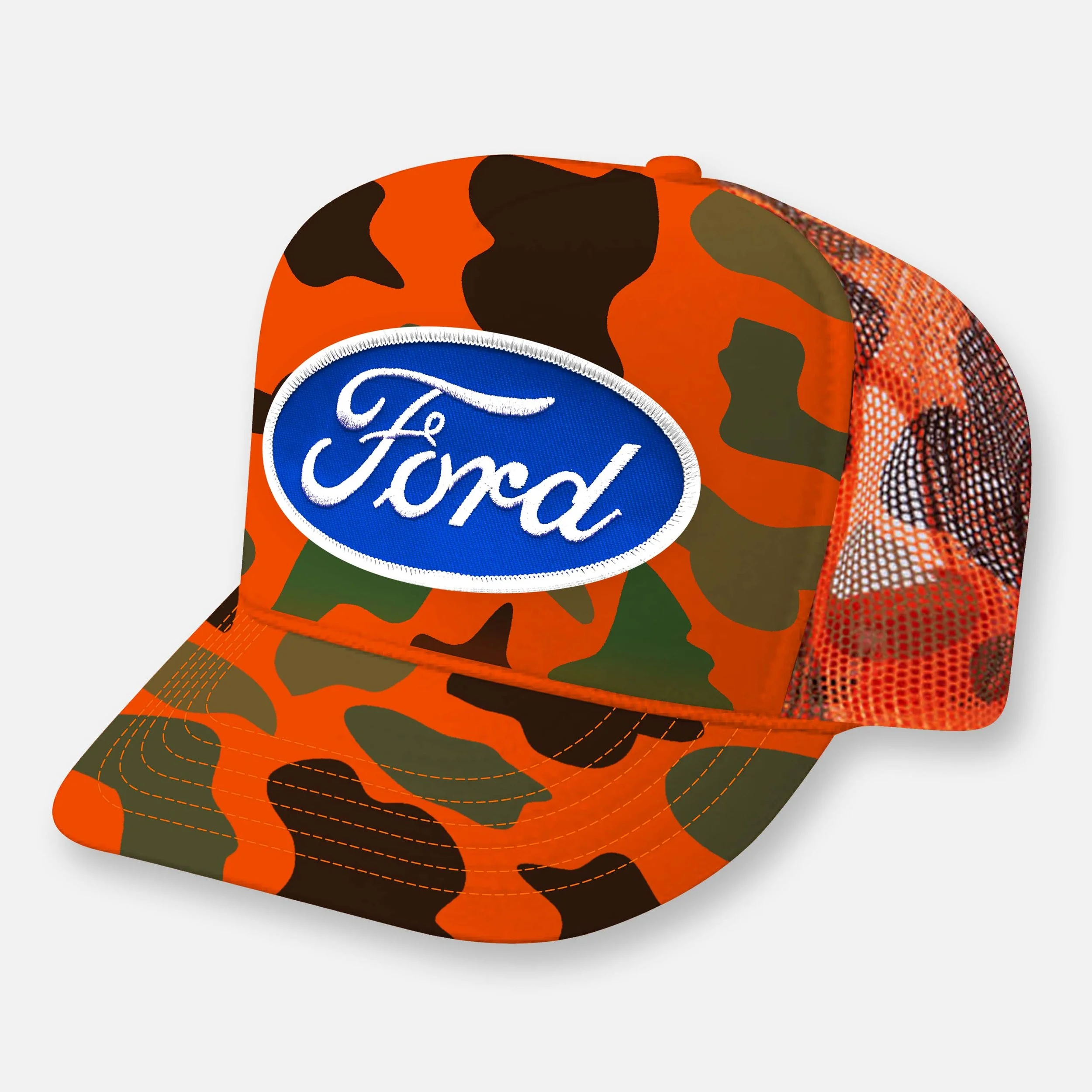 SHAGGIN WAGON TRUCKER HAT_BRIGHT ORANGE CAMO.jpg
