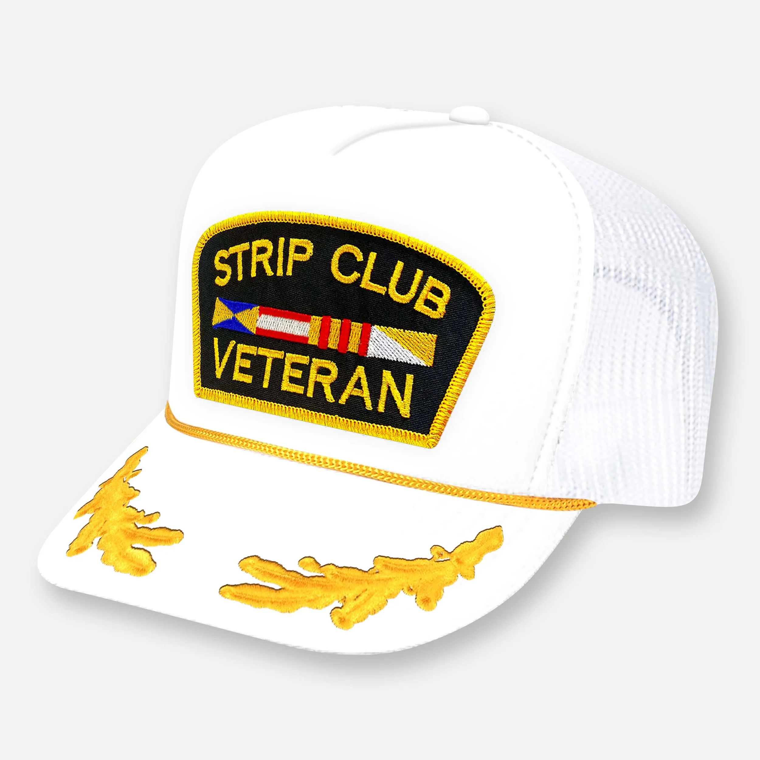 STRIP CLUB VETERAN HAT_WHITE-YELLOW CAPTAIN.jpg