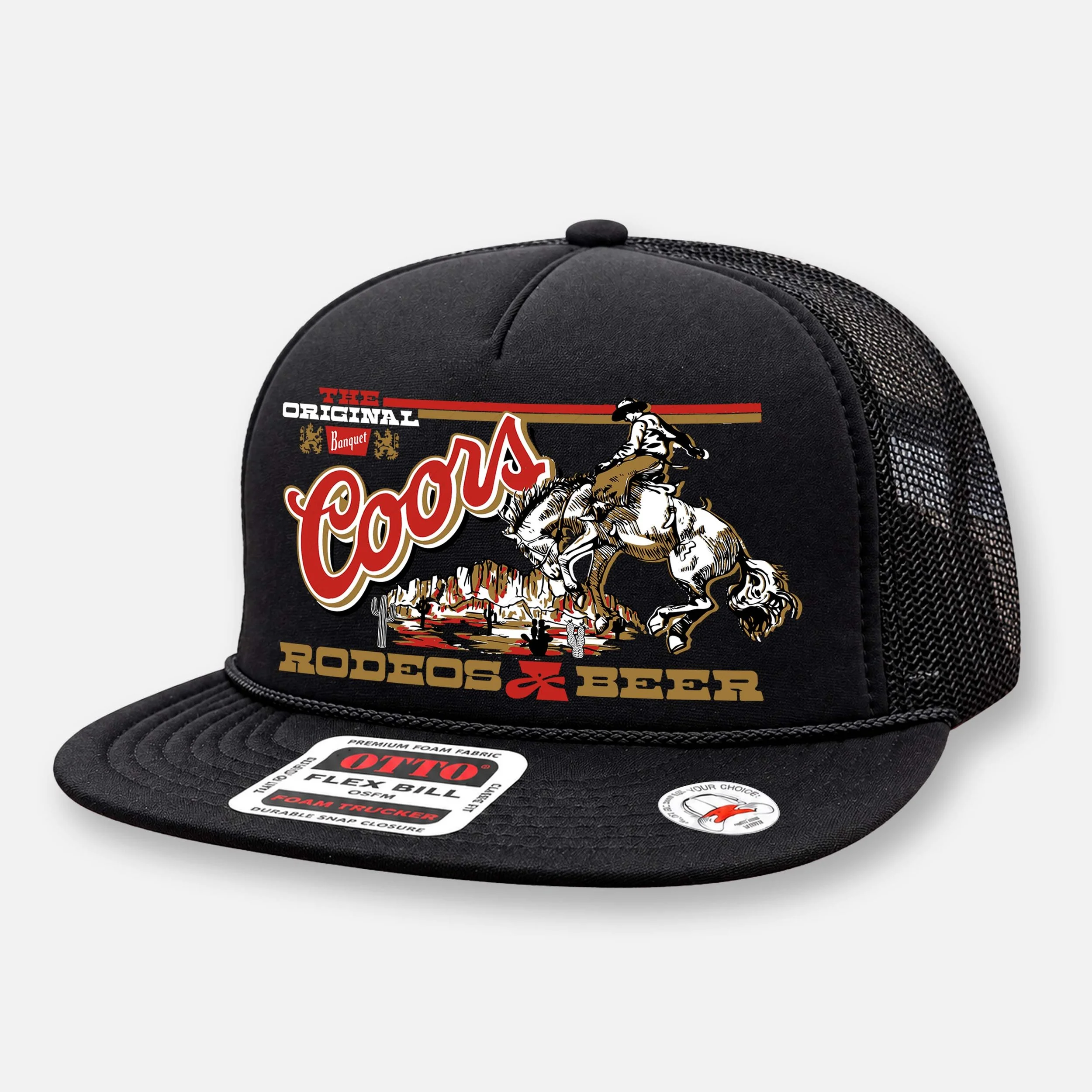 RODEOS & BEER FLAT BILL TRUCKER