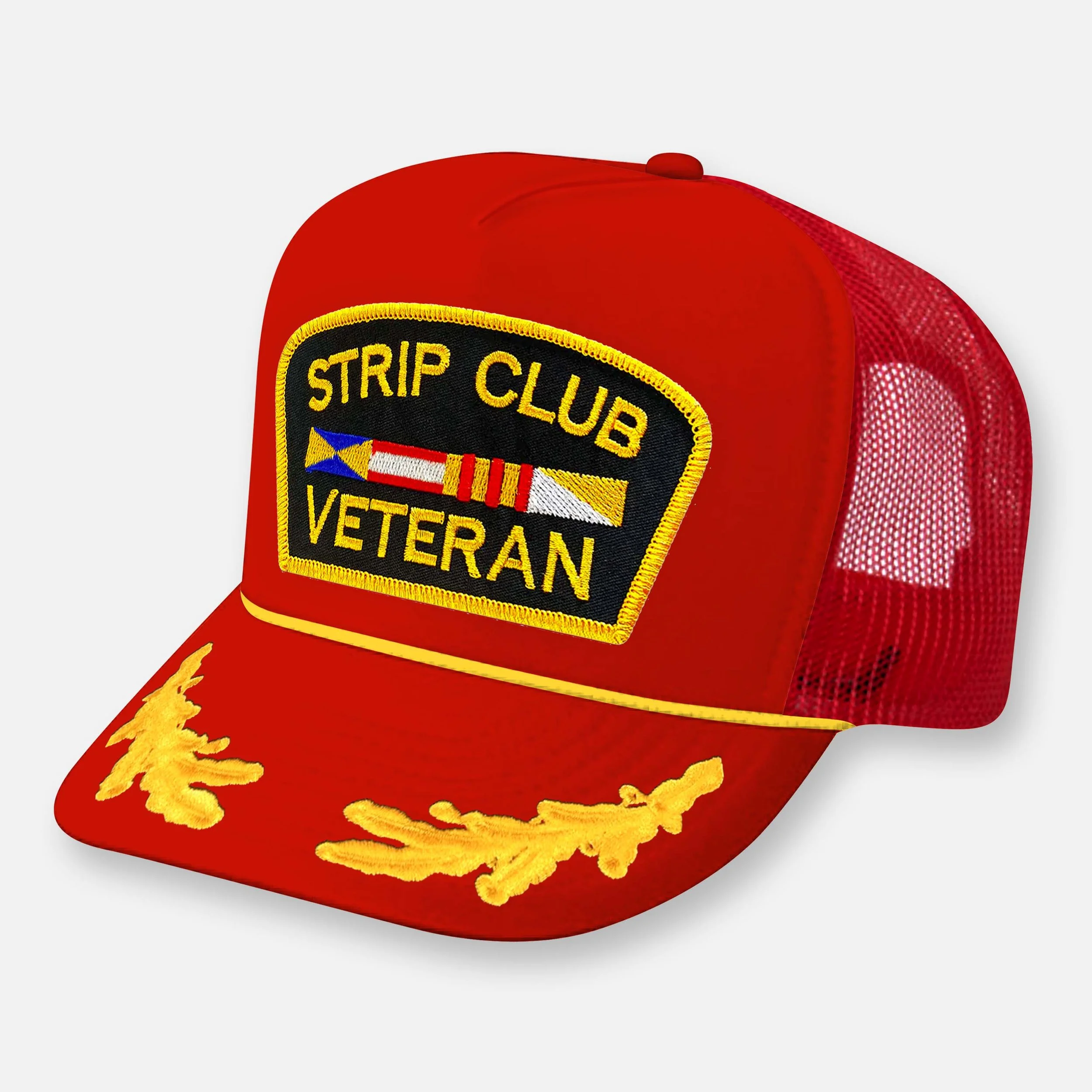 STRIP CLUB VETERAN HAT_RED-YELLOW CAPTAIN.jpg