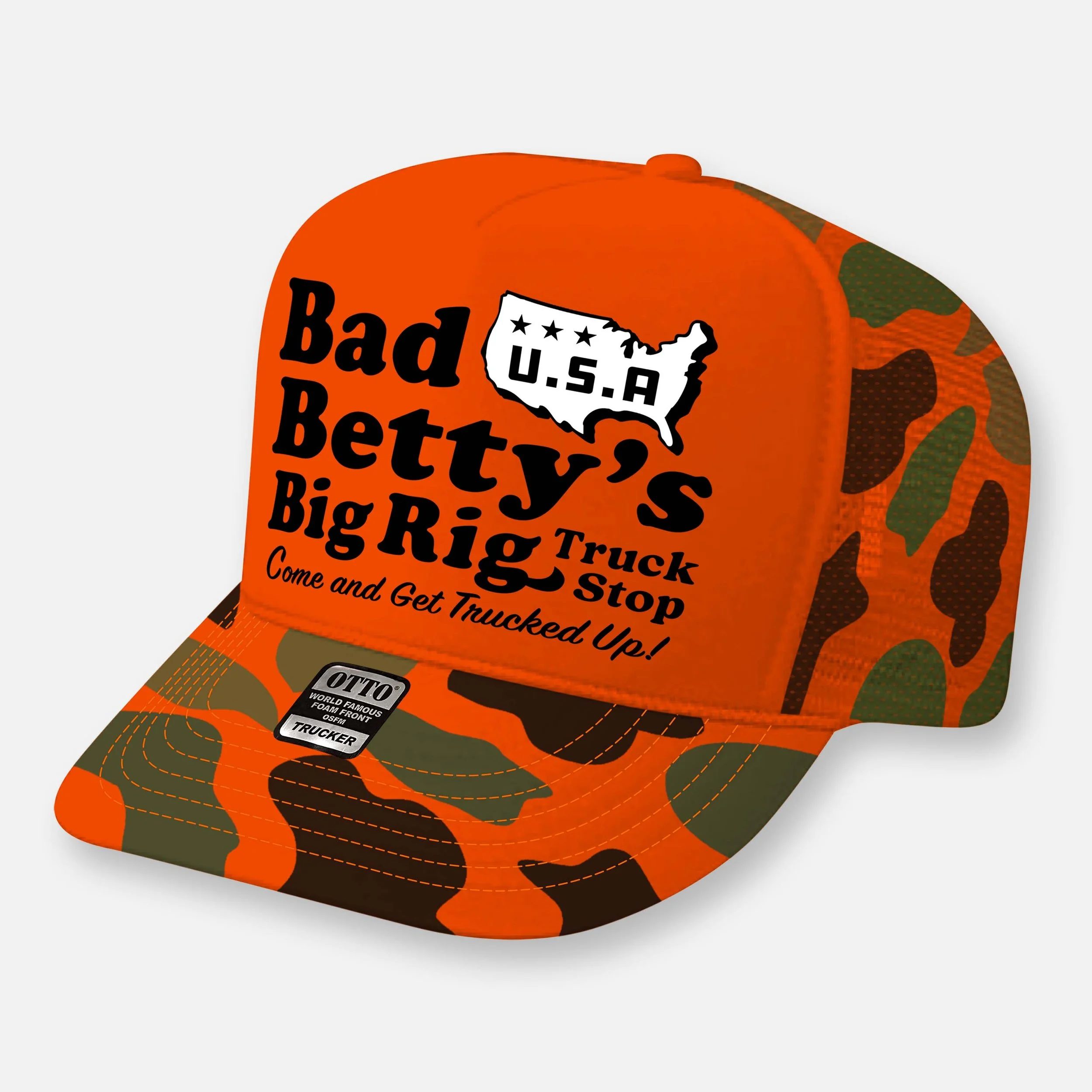BAD BETTY'S TRUCKER HAT_HUNTER ORANGE CAMO.jpg