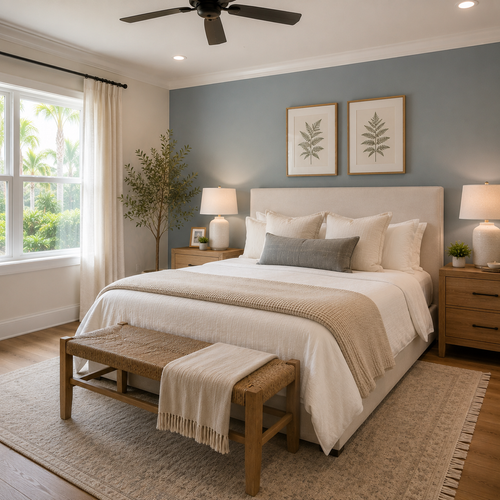 Freshly painted bedroom